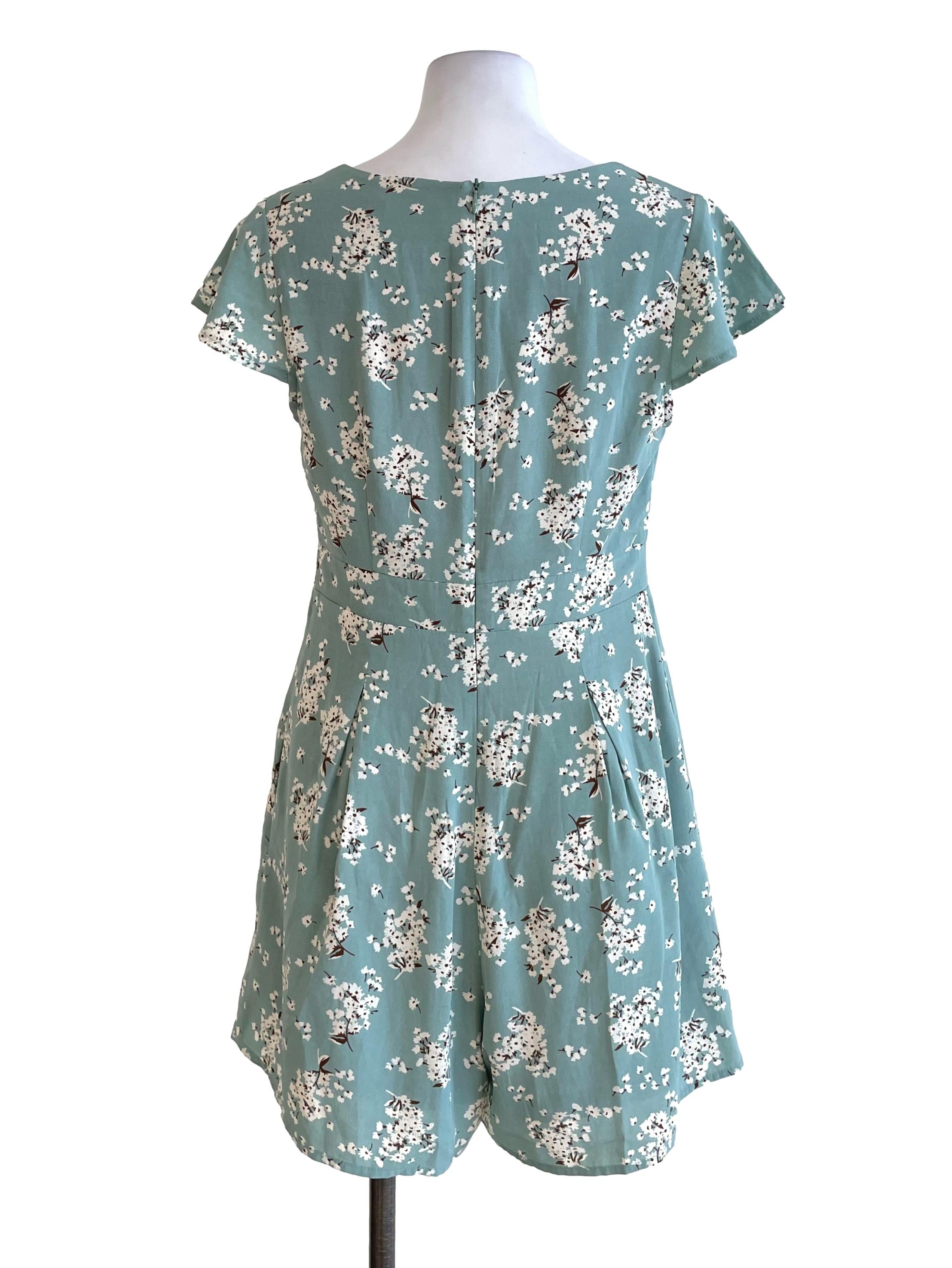 Pistachio Floral Sweetheart Romper