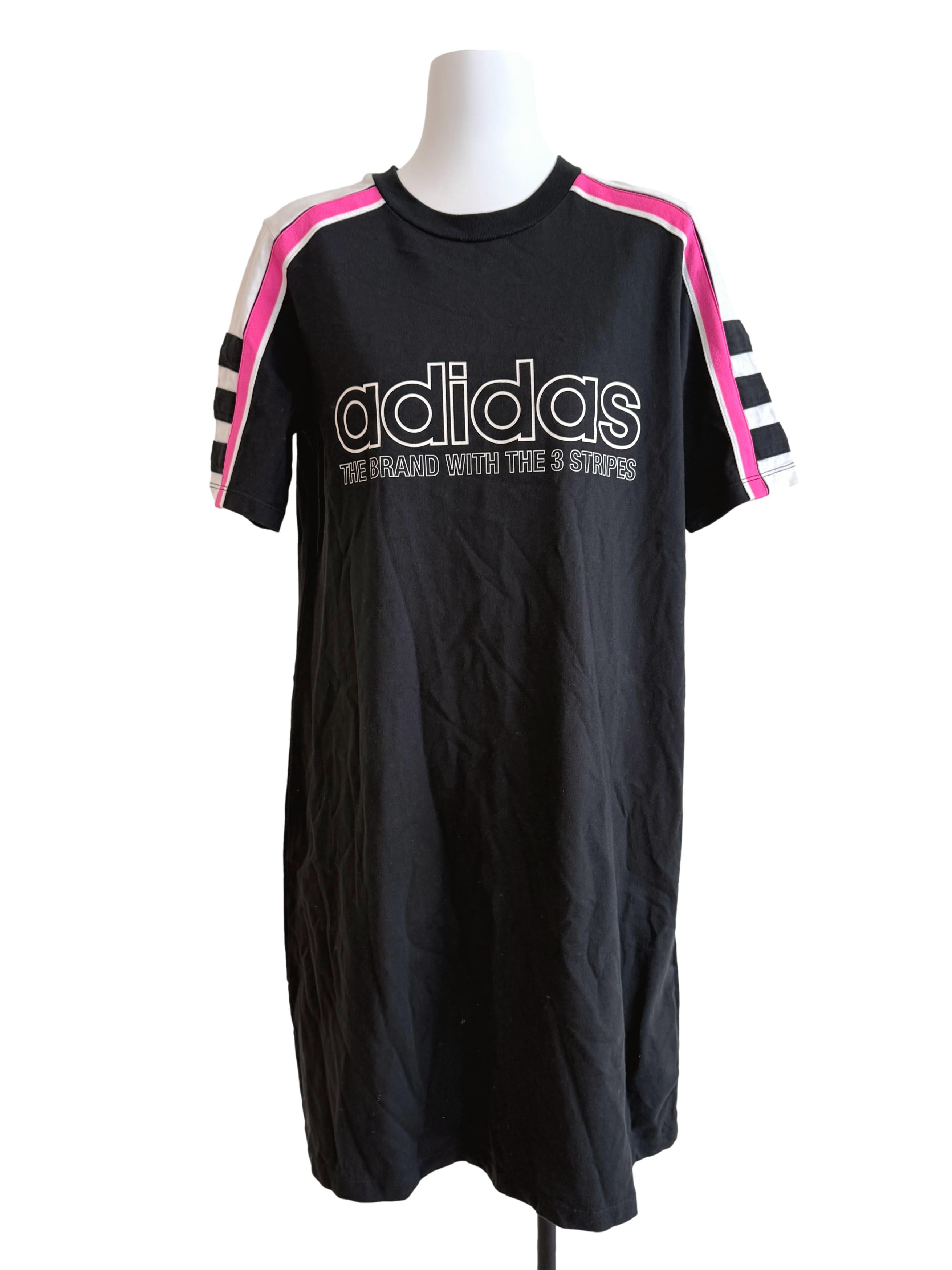 Black 3 Stripes Shirt Dress