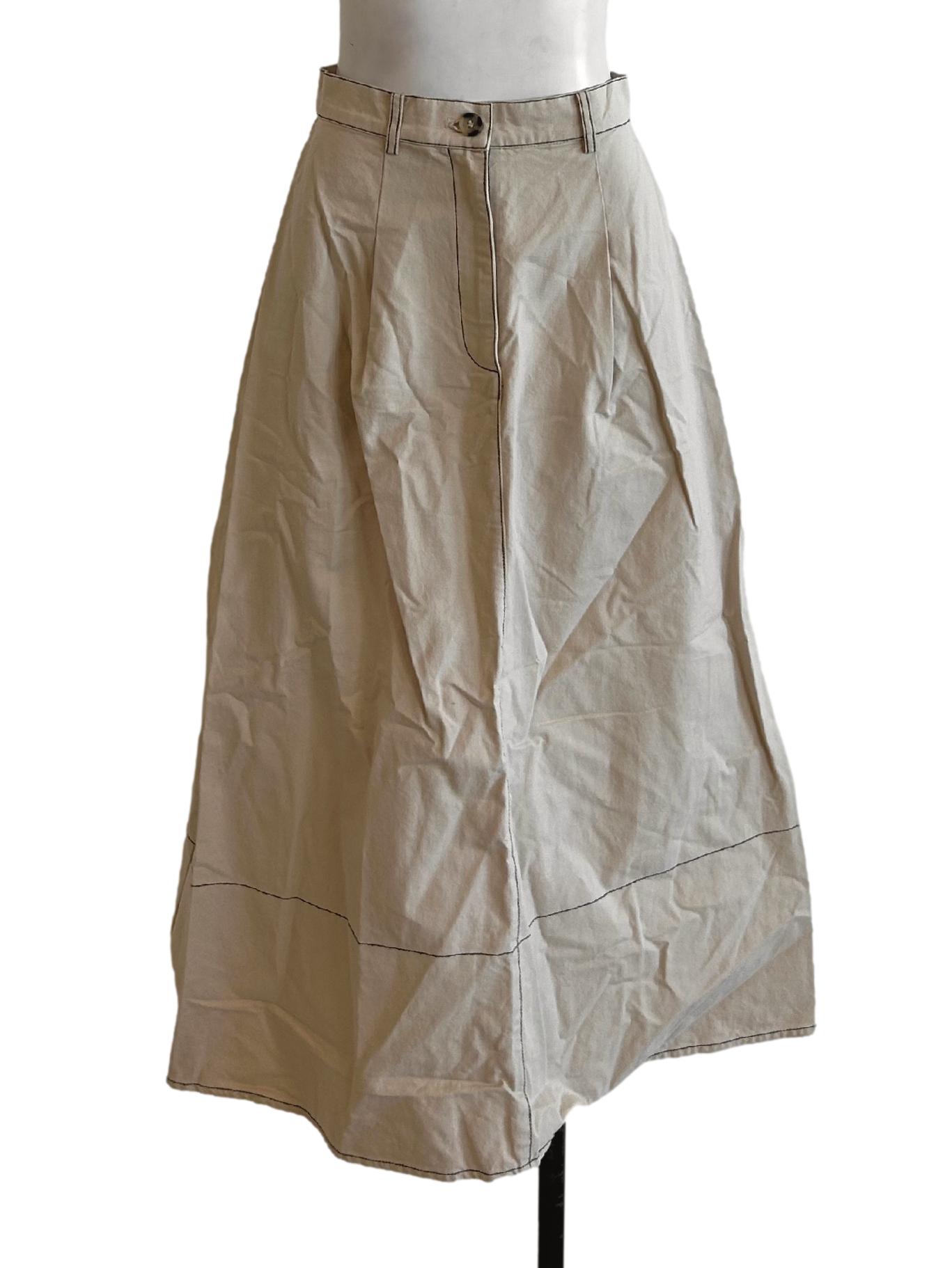 Contrast Stitch Cotton Skirt OSN