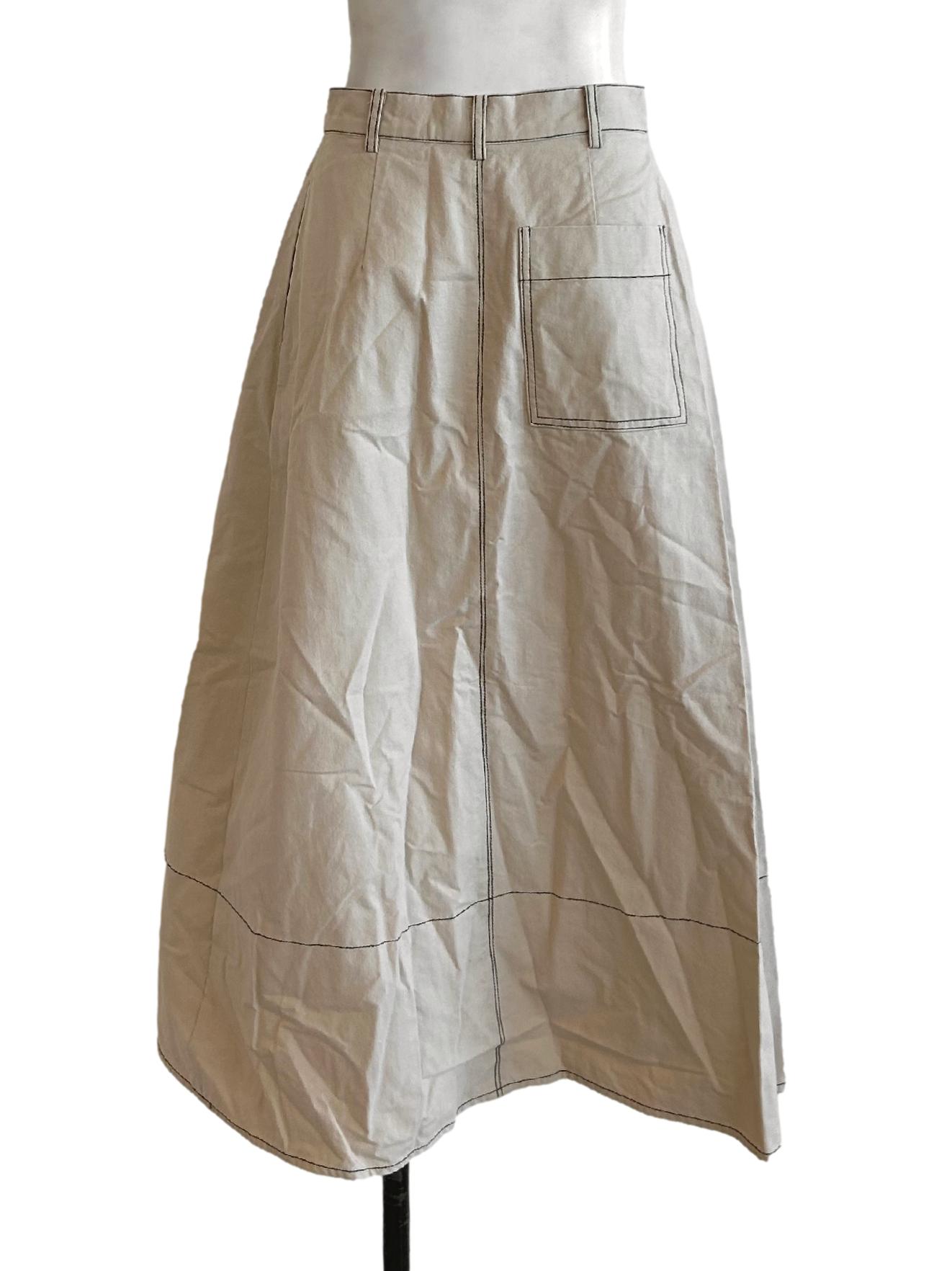 Contrast Stitch Cotton Skirt OSN