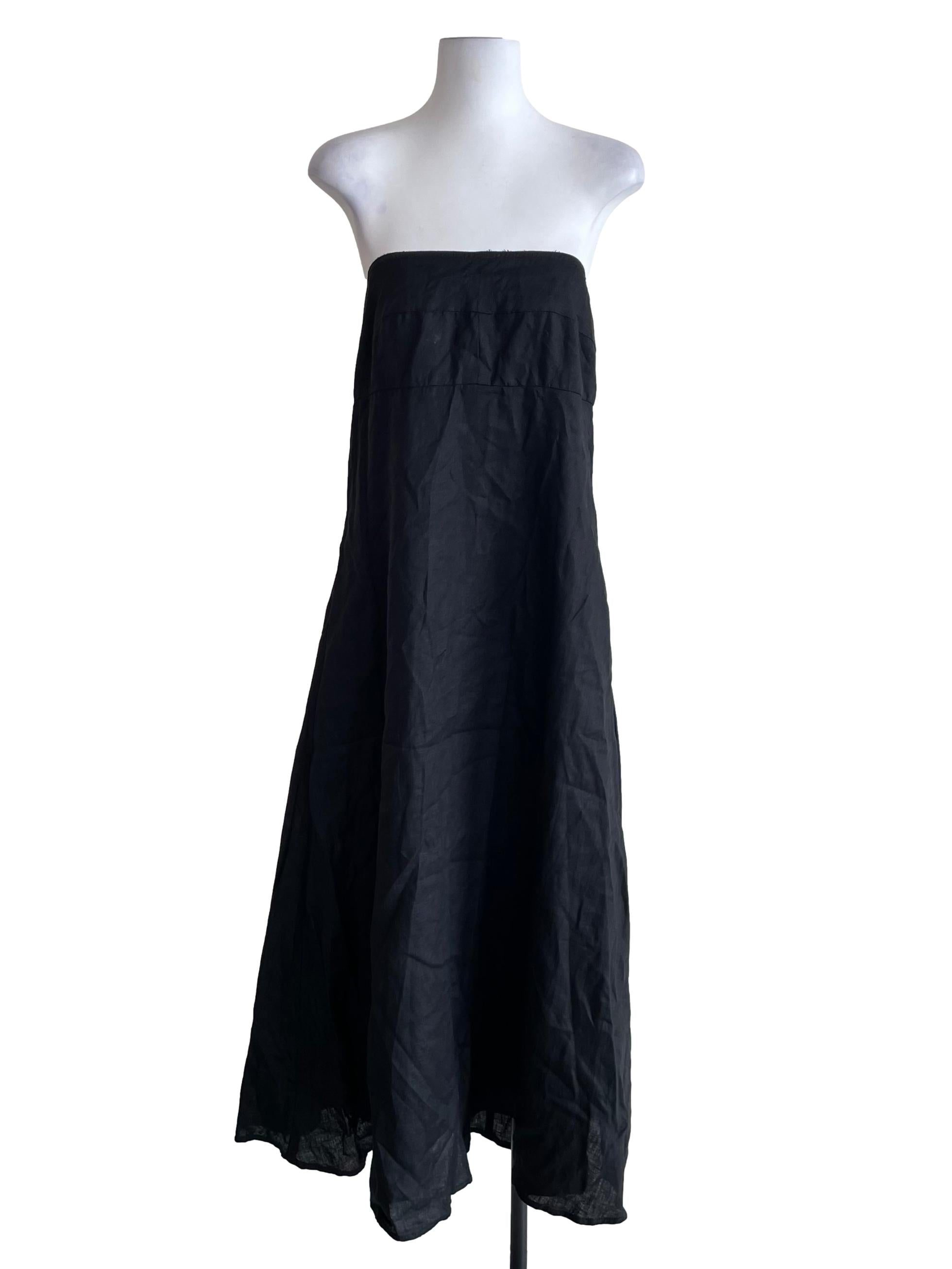 Black Strapless A-Line Dress TEM