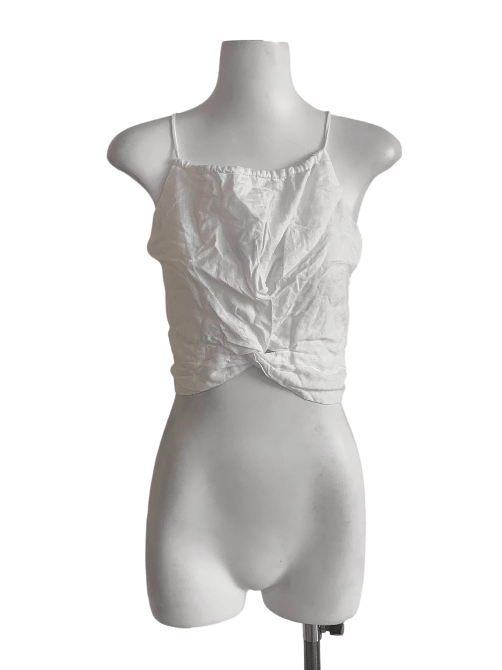 Chiffon White Spaghetti Strap Top TEM