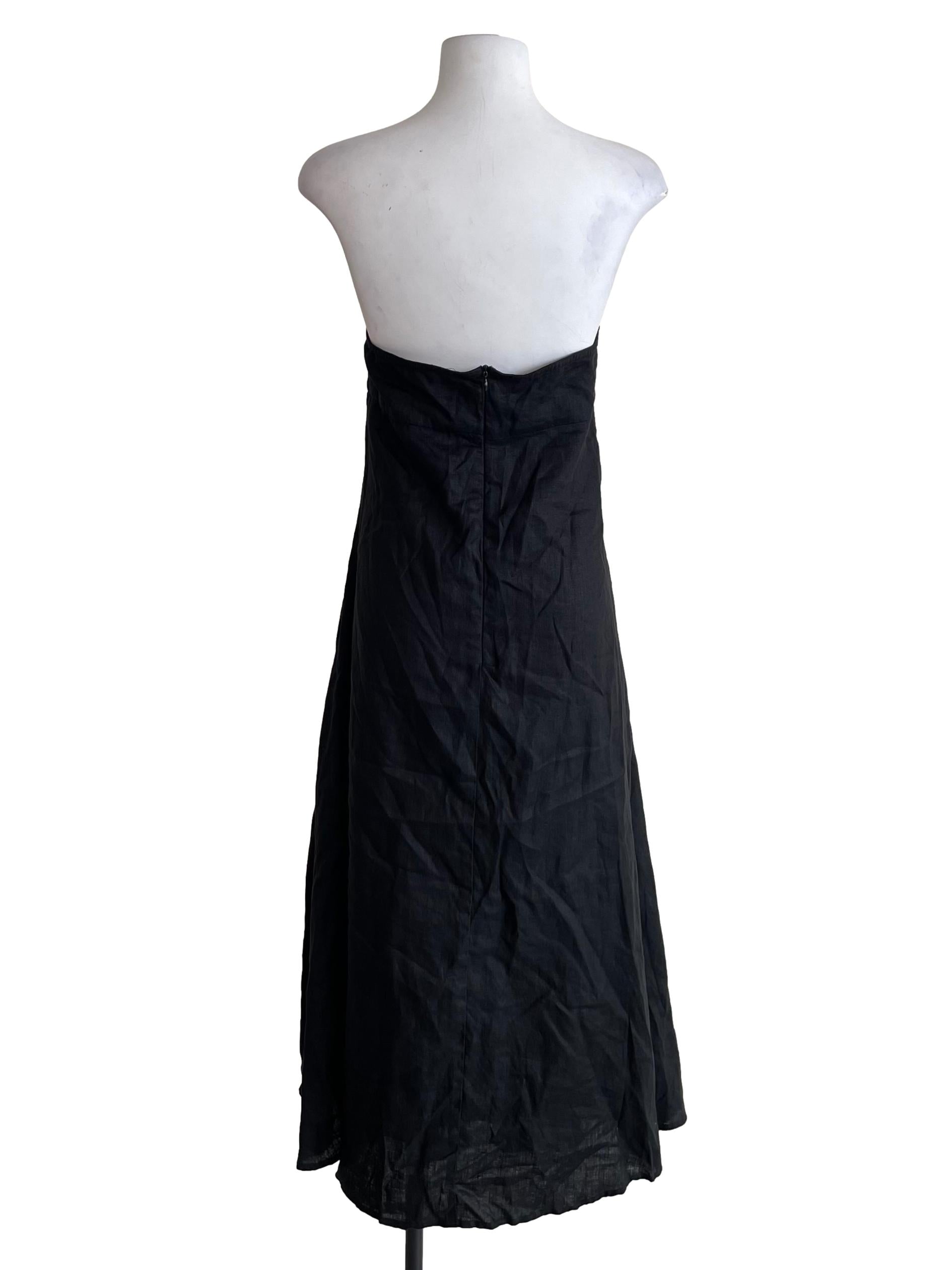 Black Strapless A-Line Dress TEM