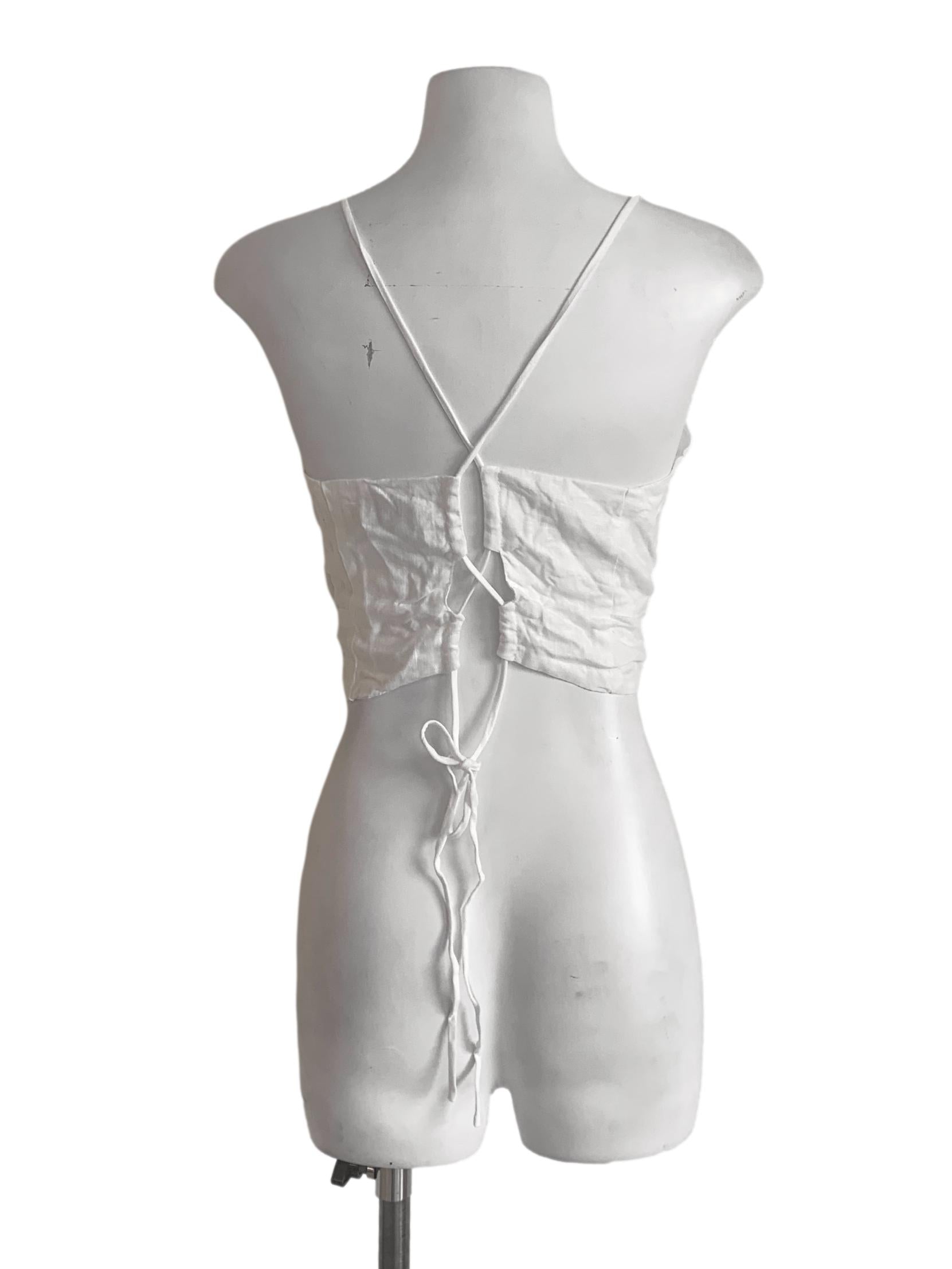 Chiffon White Spaghetti Strap Top TEM