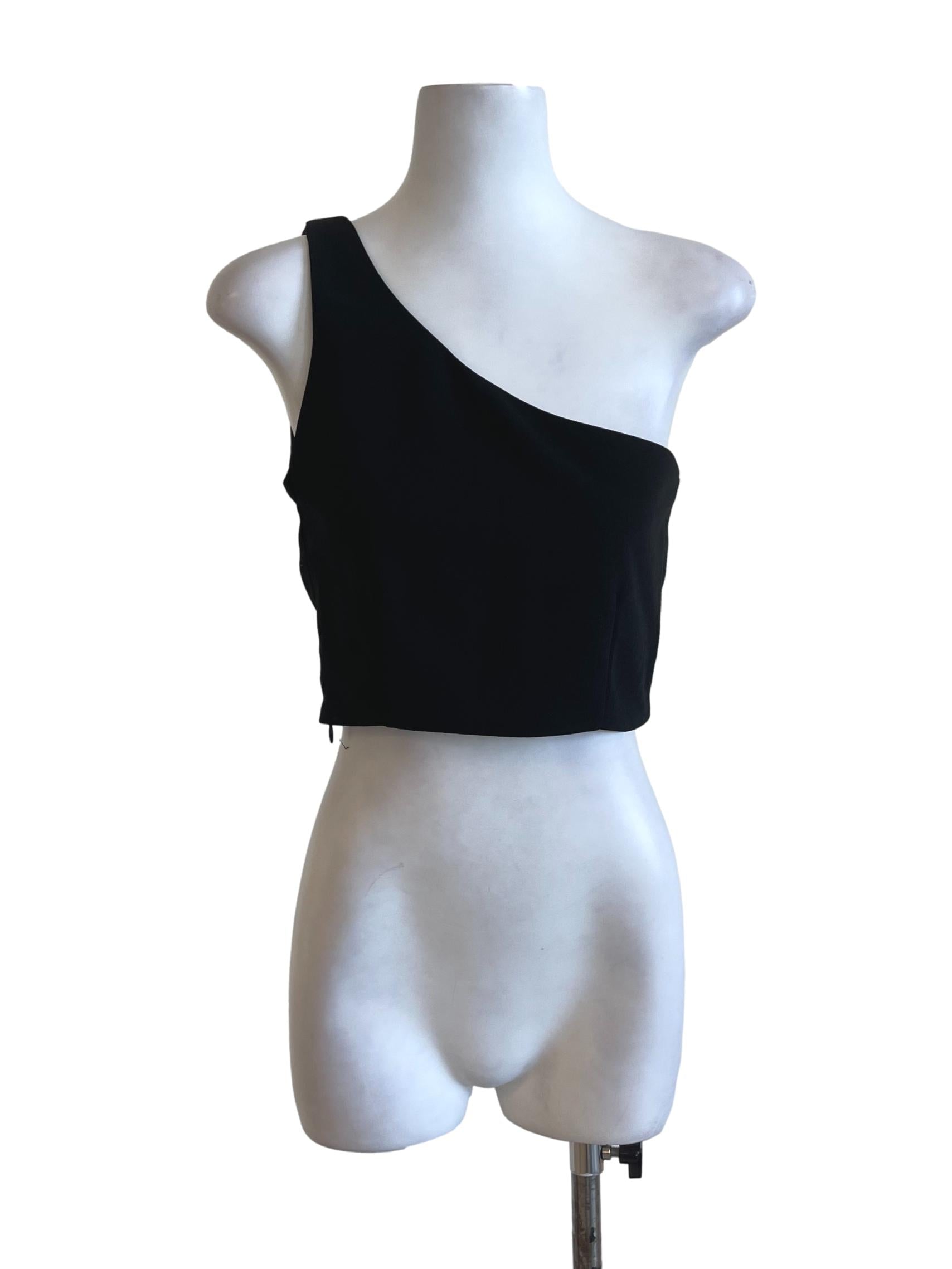 Navy Blue Vertical Stripes Crop Top