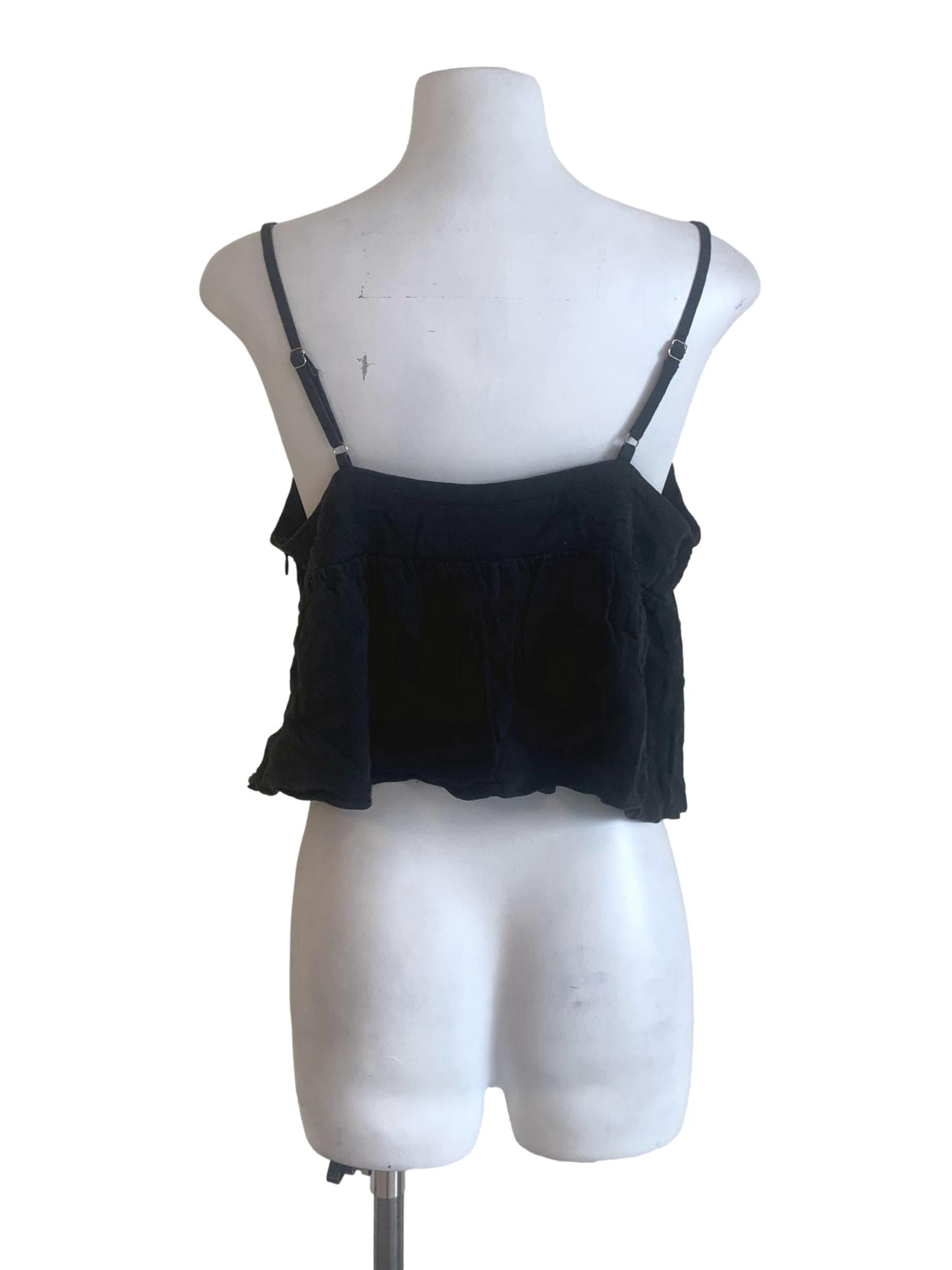Midnight Black Spaghetti Strap Top TEM