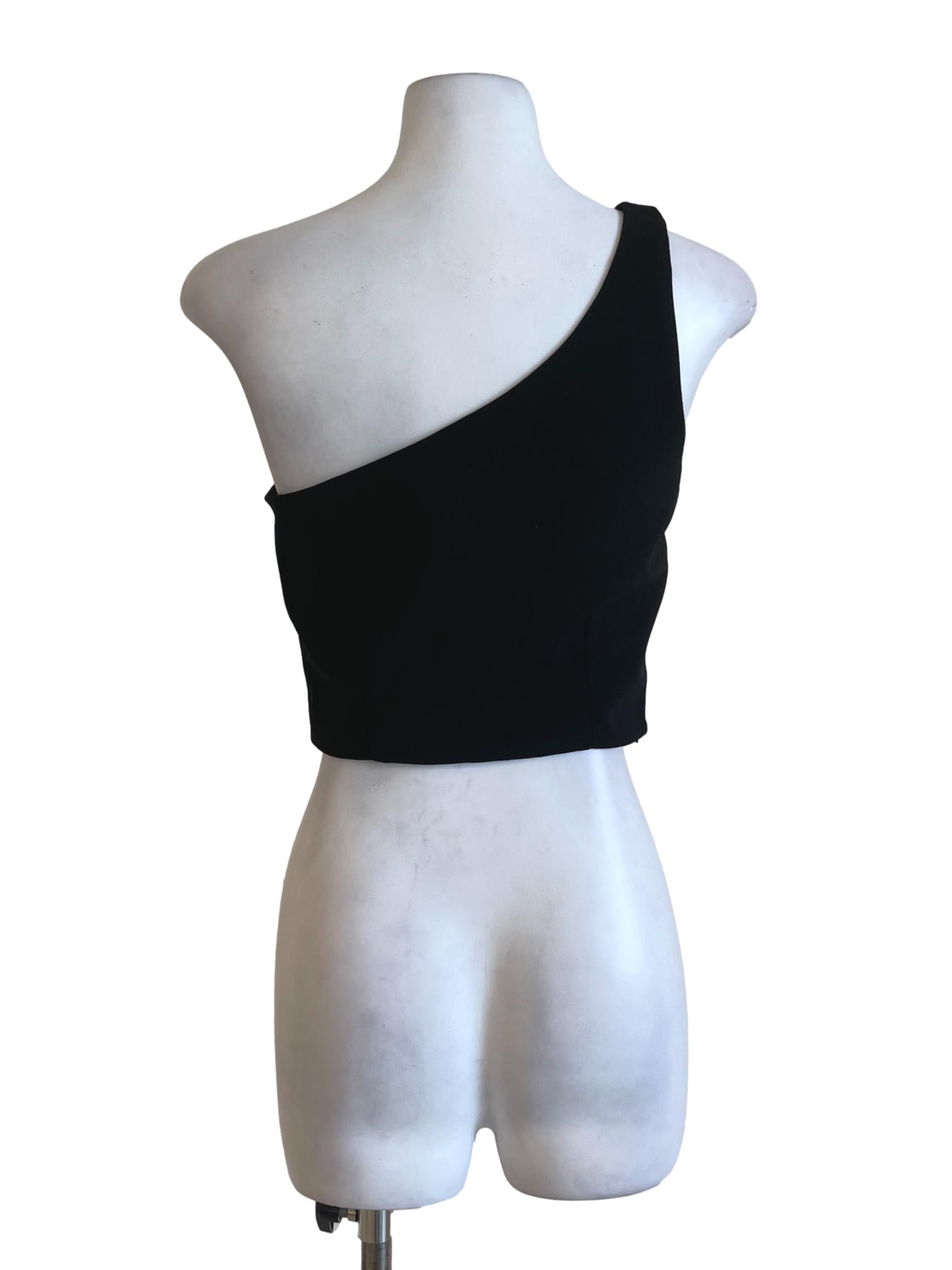 Navy Blue Vertical Stripes Crop Top