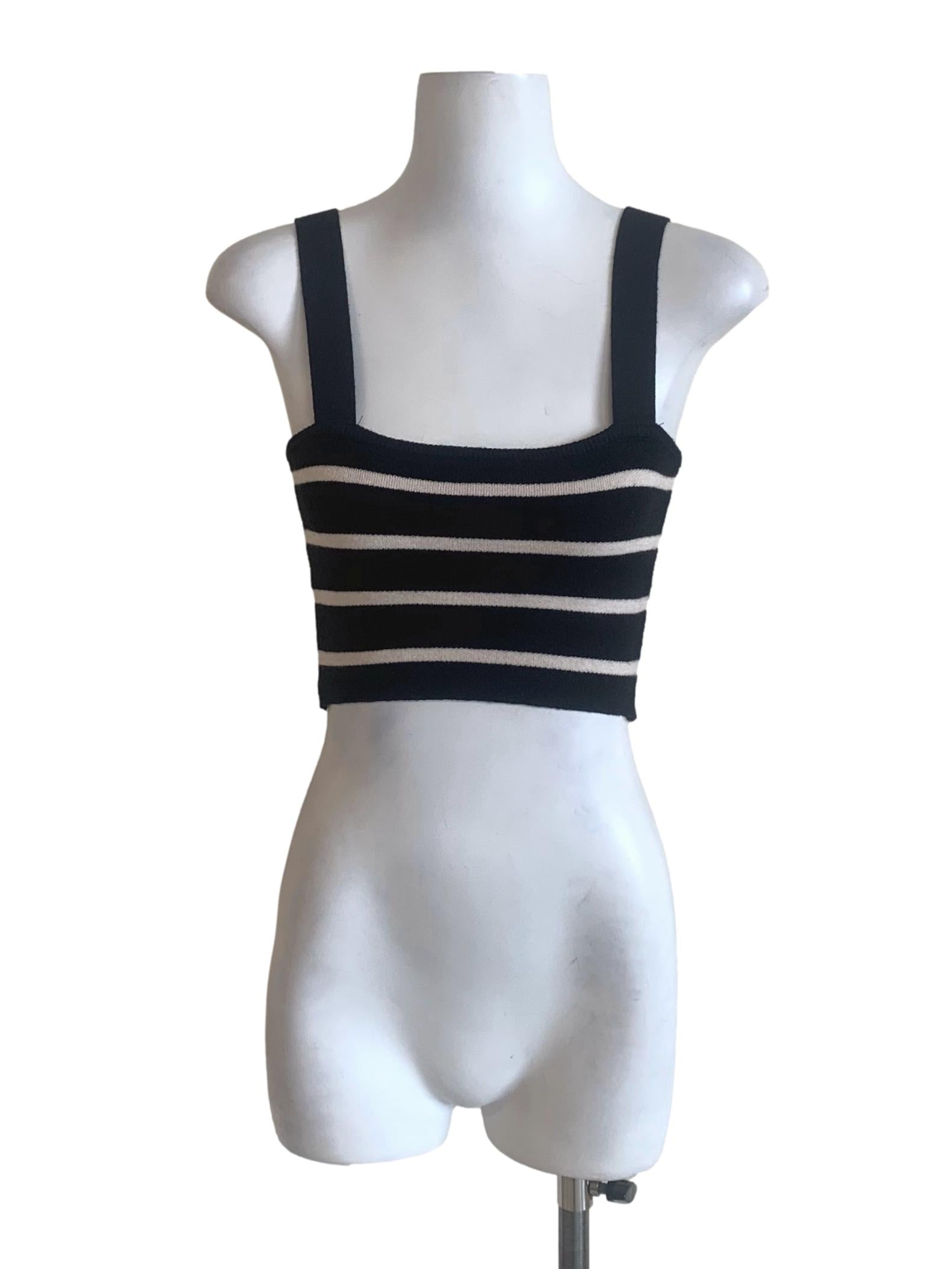 Midnight Black Awning Stripe Top
