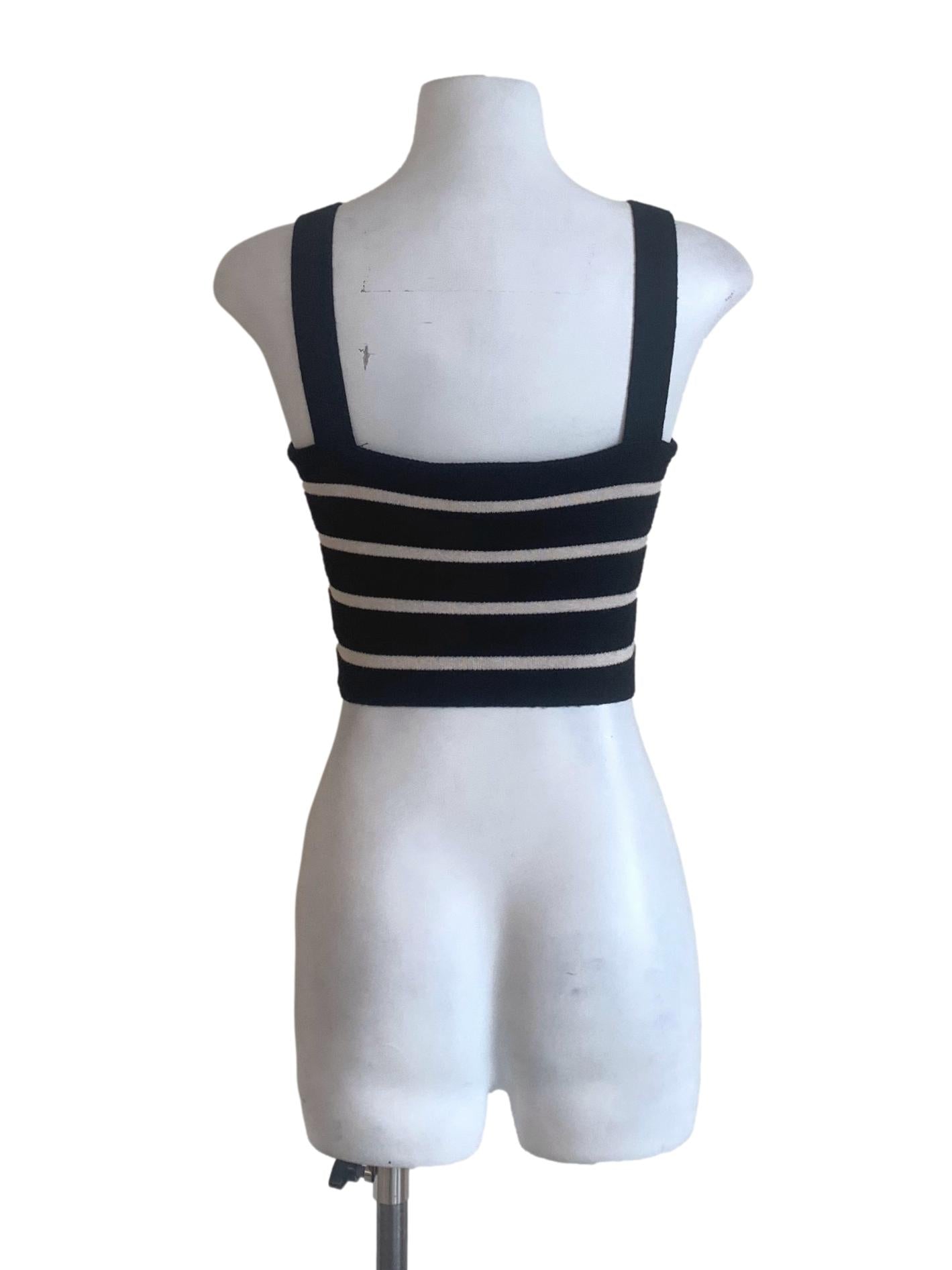 Midnight Black Awning Stripe Top