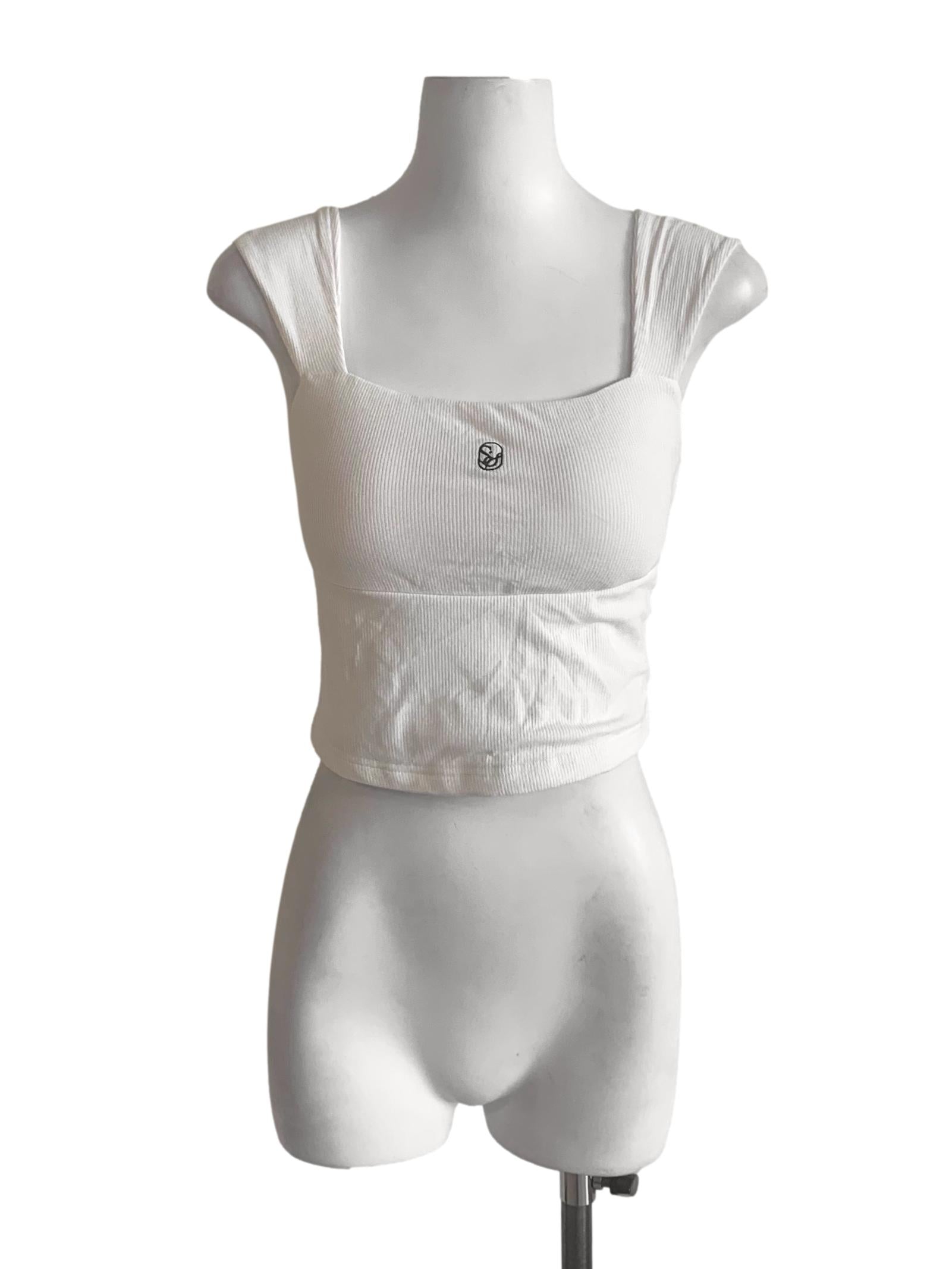 Chiffon White Queen Anne Neck Top