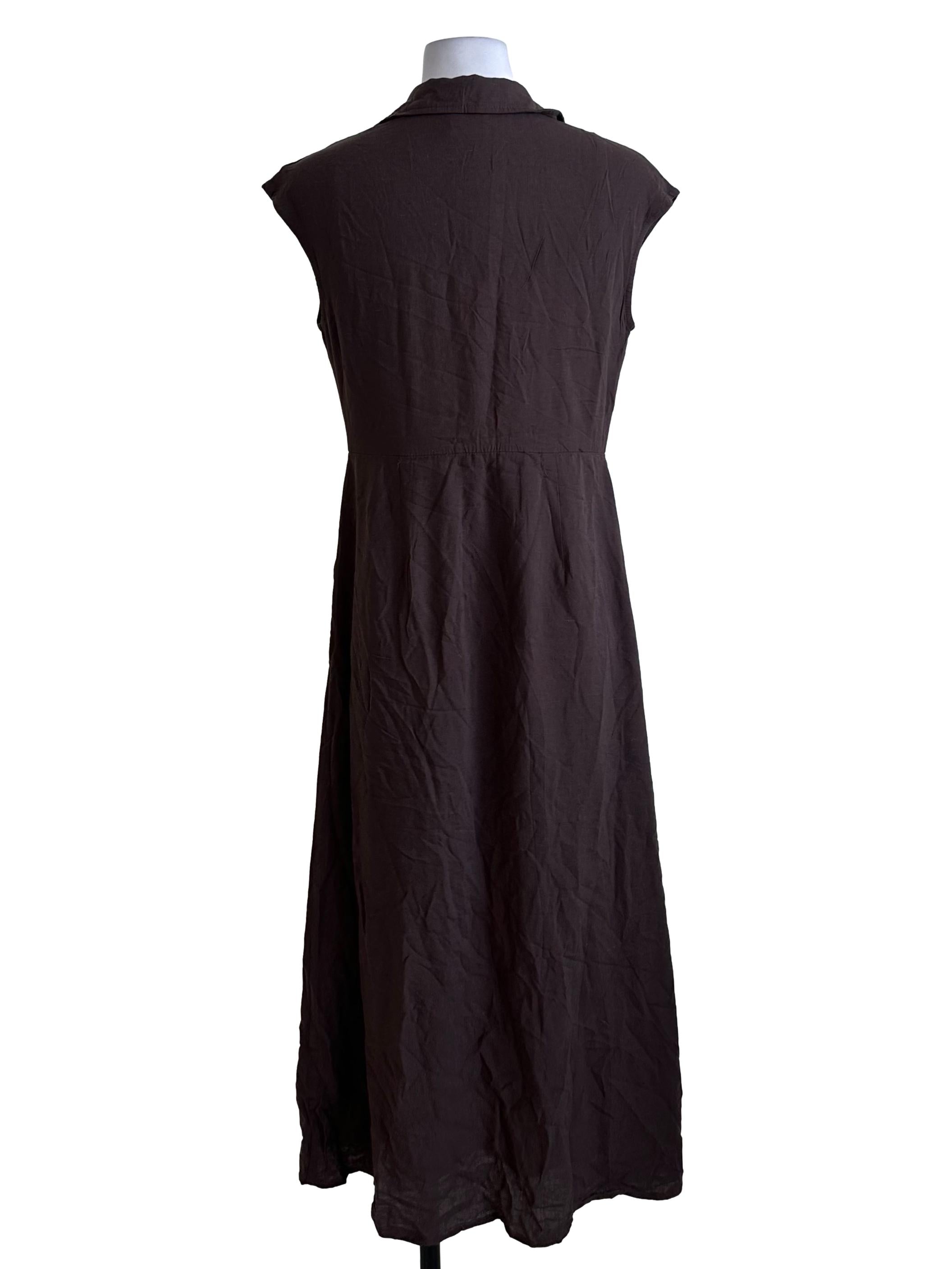 Dark Brown Button Shirt Dress