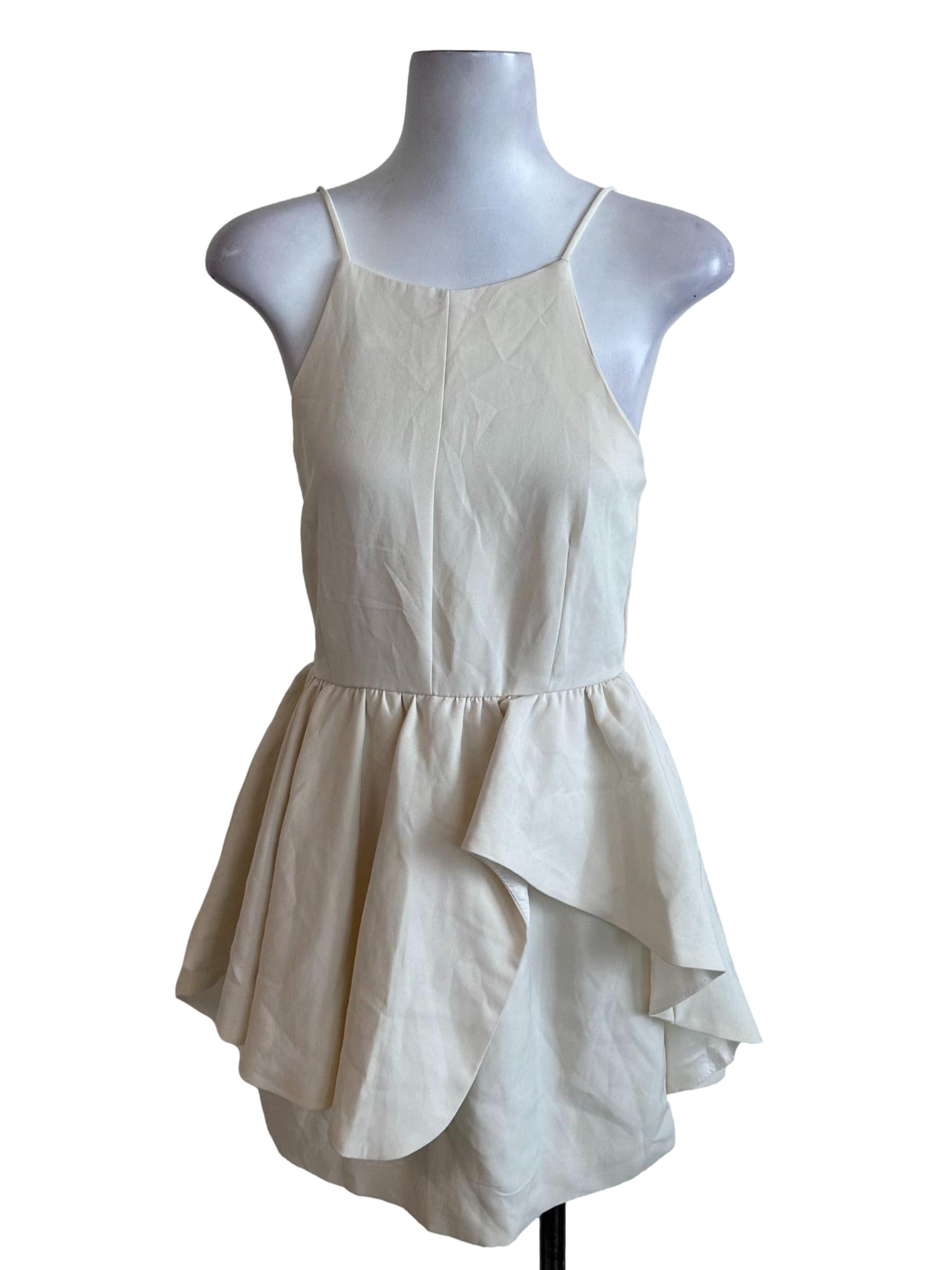 Dusty Yellow Halter A Line Dress