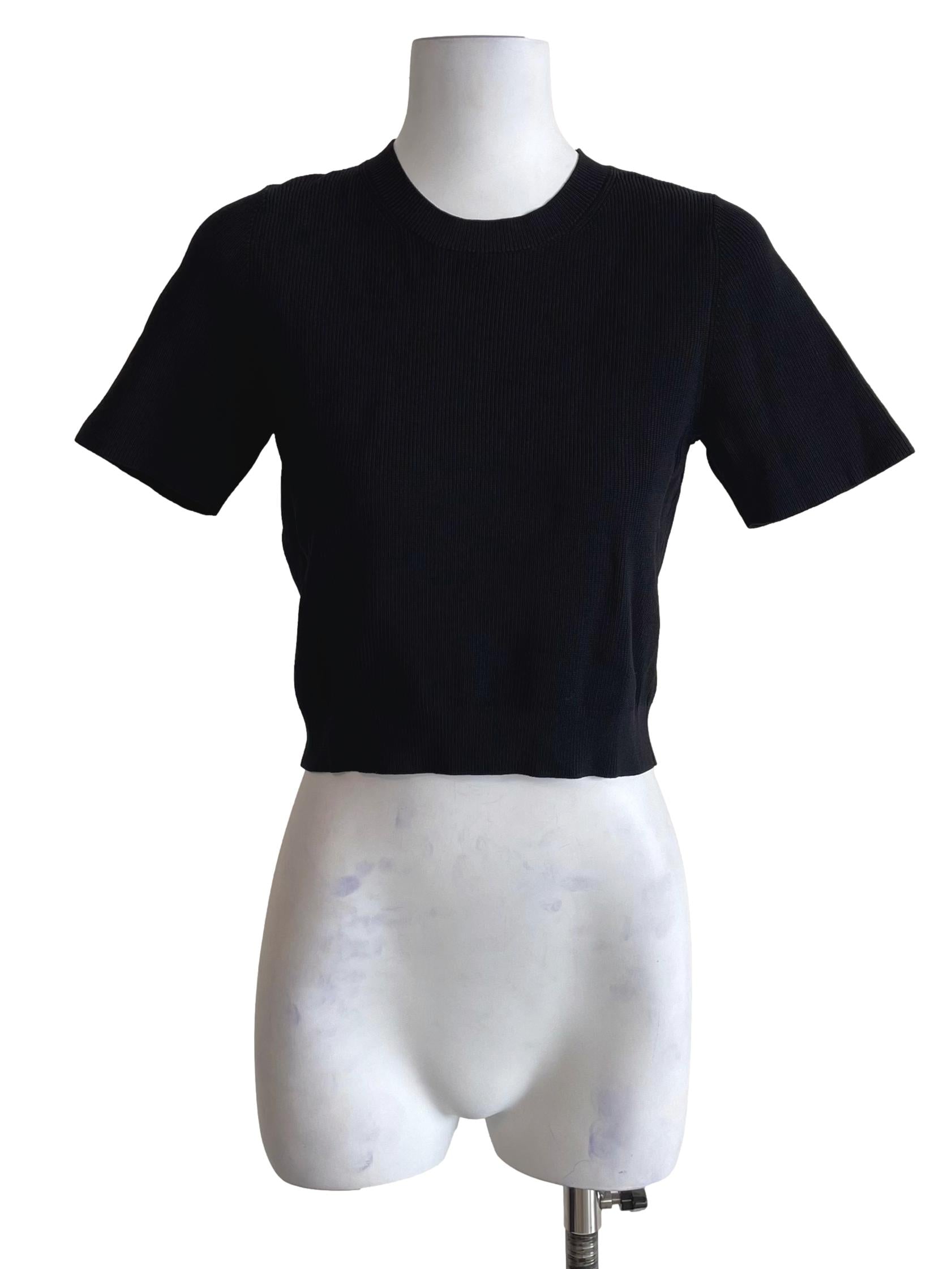 Black Knit Crop Top LB
