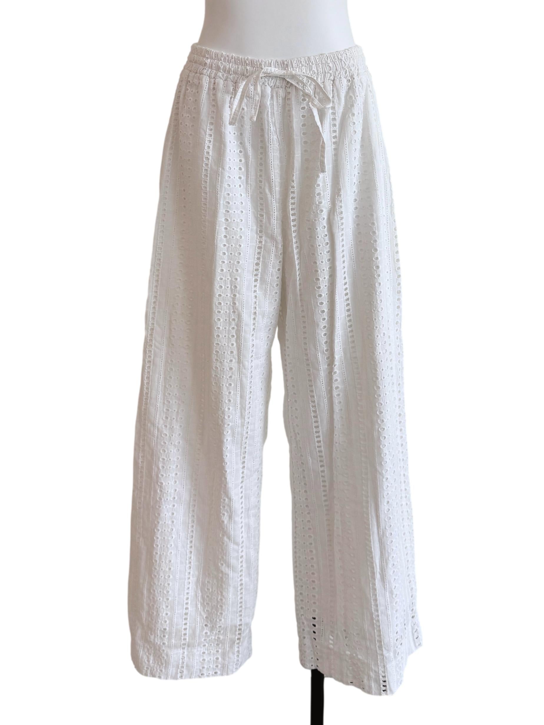 White Culottes Lace Pants
