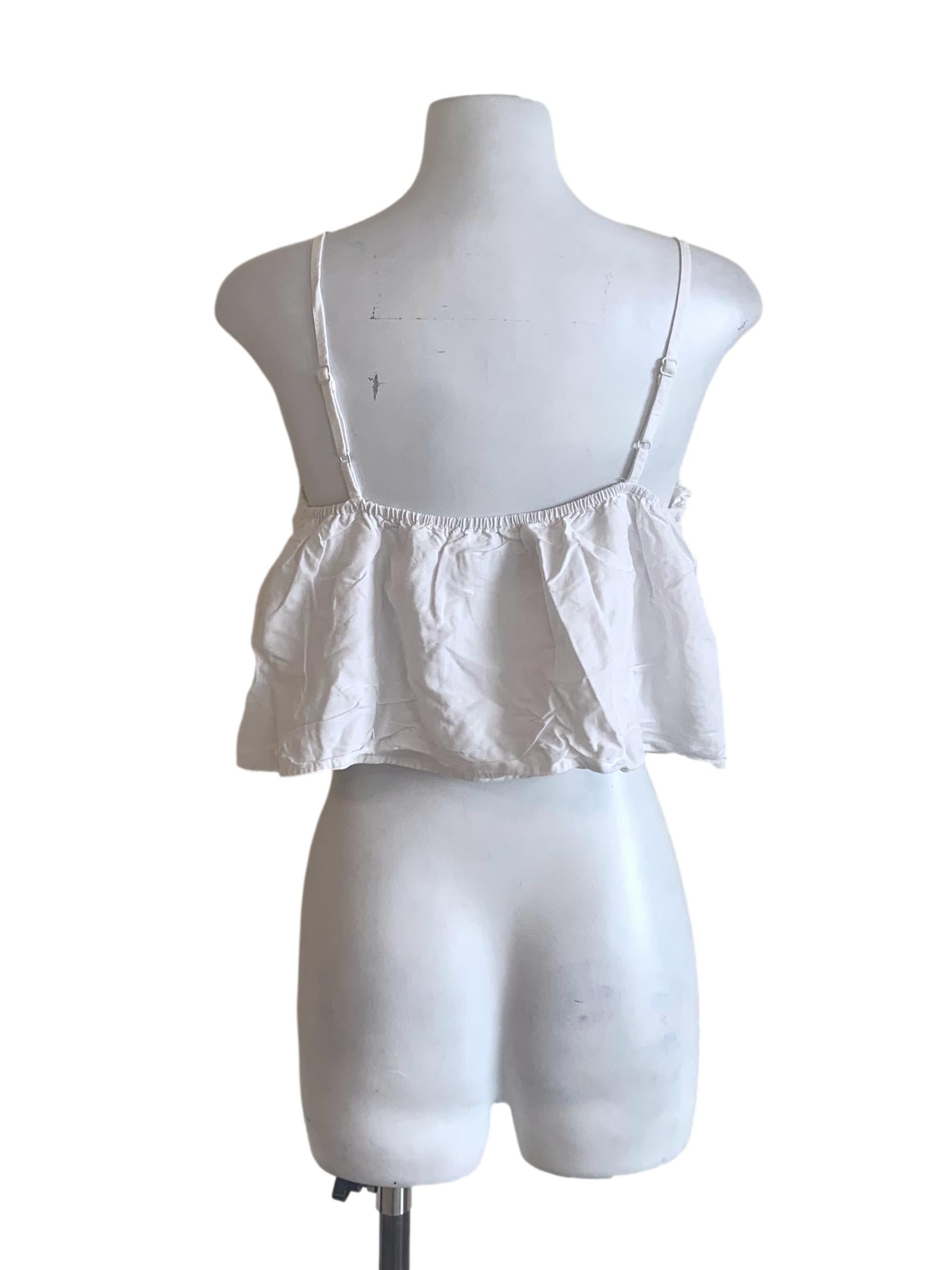 Powder White Sweetheart Neck Top TEM