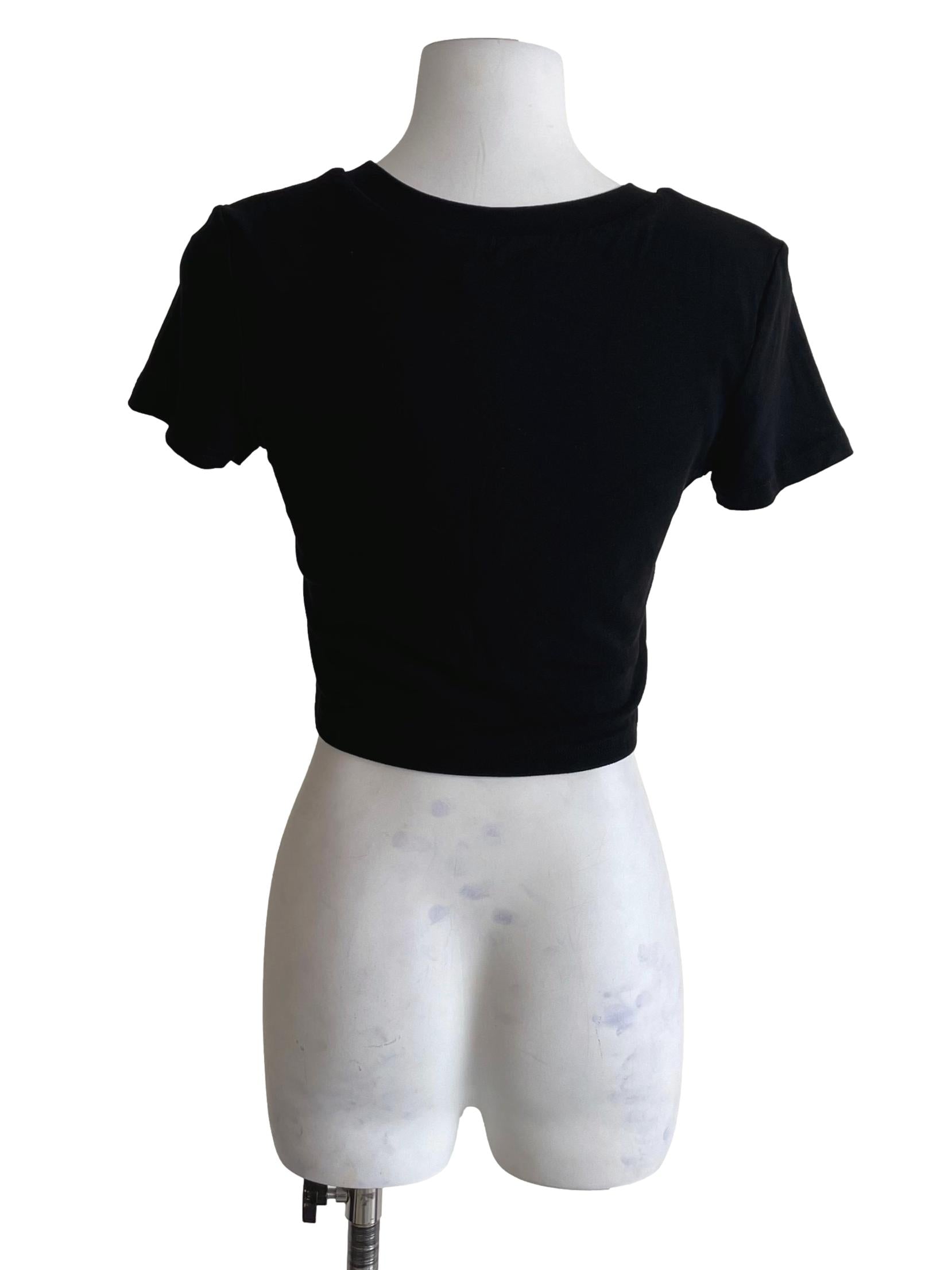 Black Butterfly Crop Tee