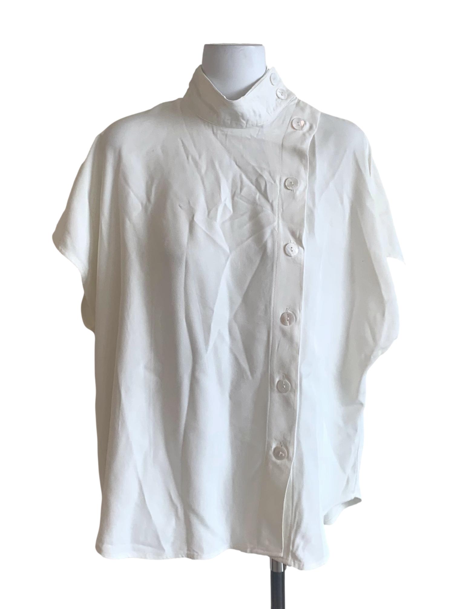 Daisy White High Neck Top