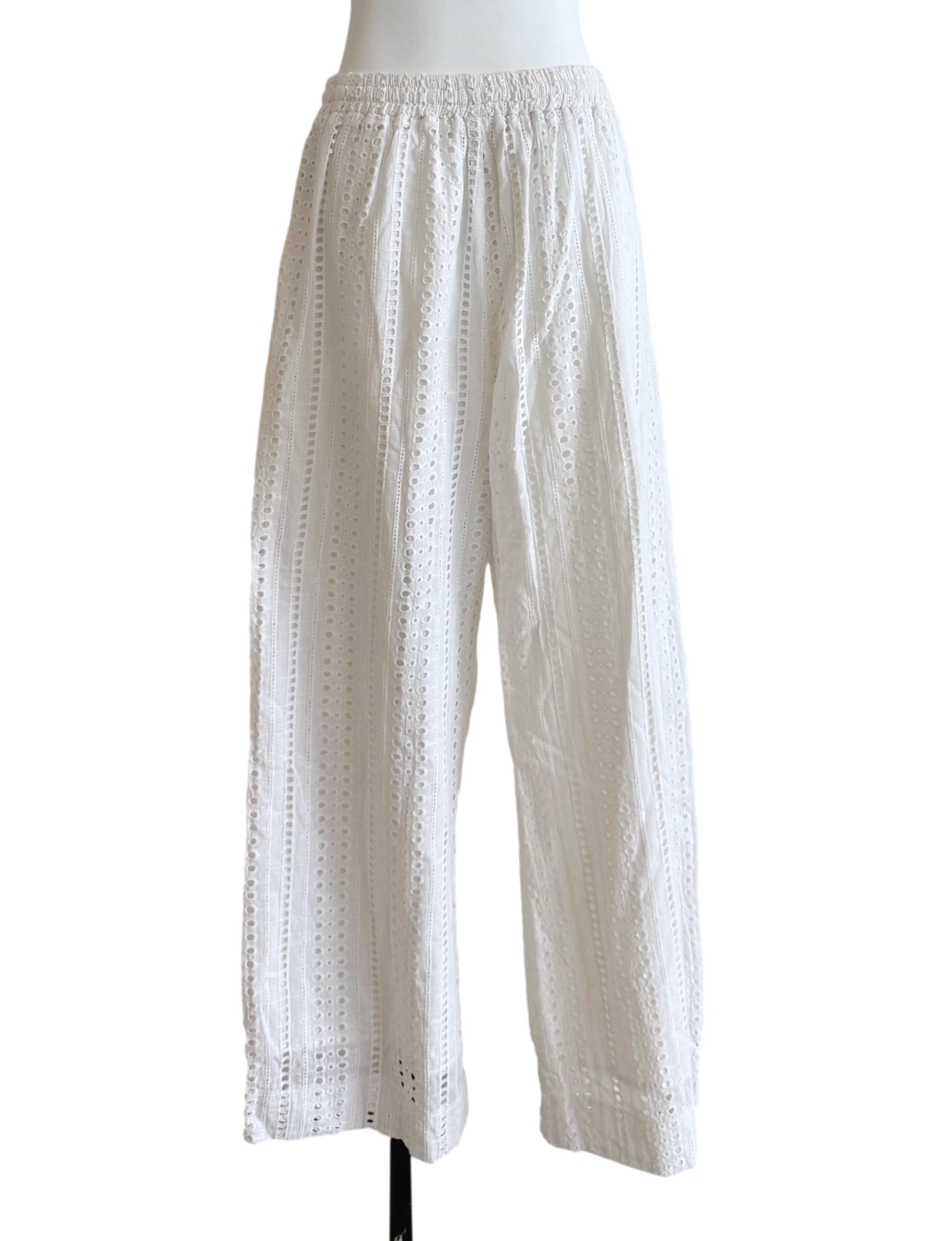 White Culottes Lace Pants