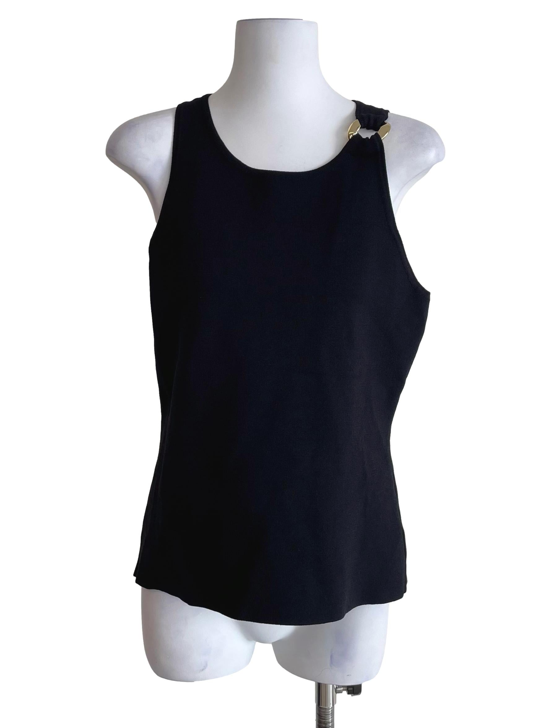 Black Buckled Knit Tank Top LB
