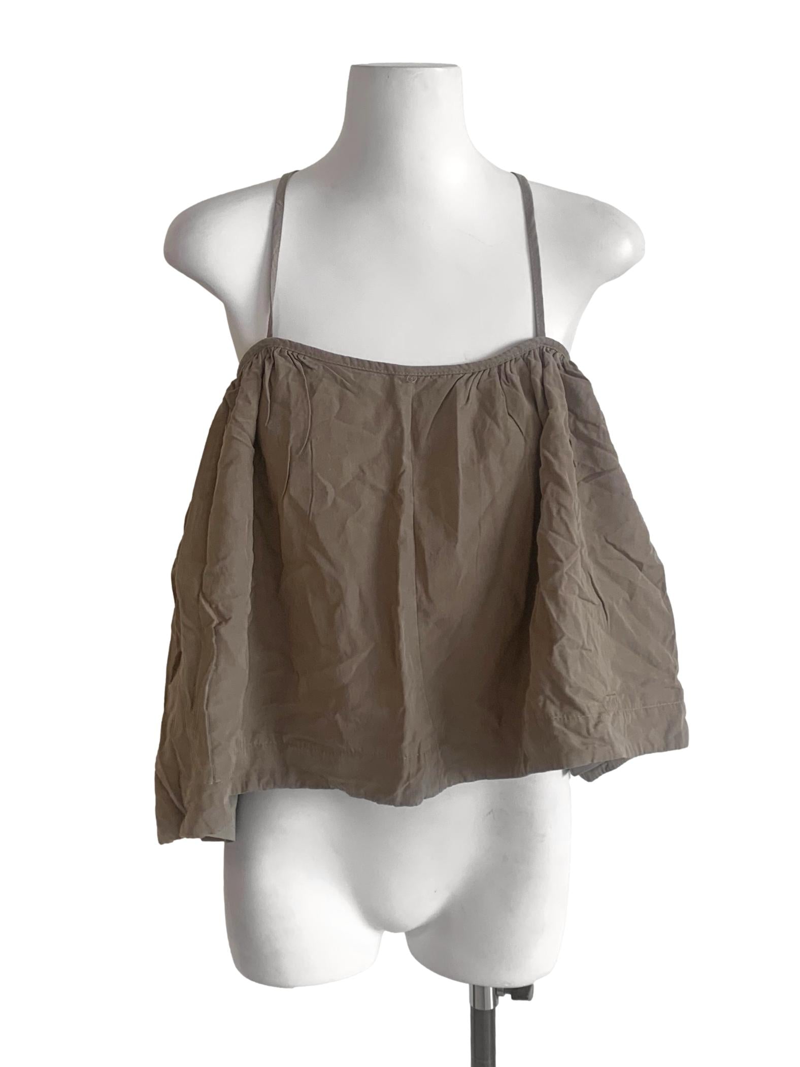 Wood Brown Spaghetti Strap Tent Top TEM
