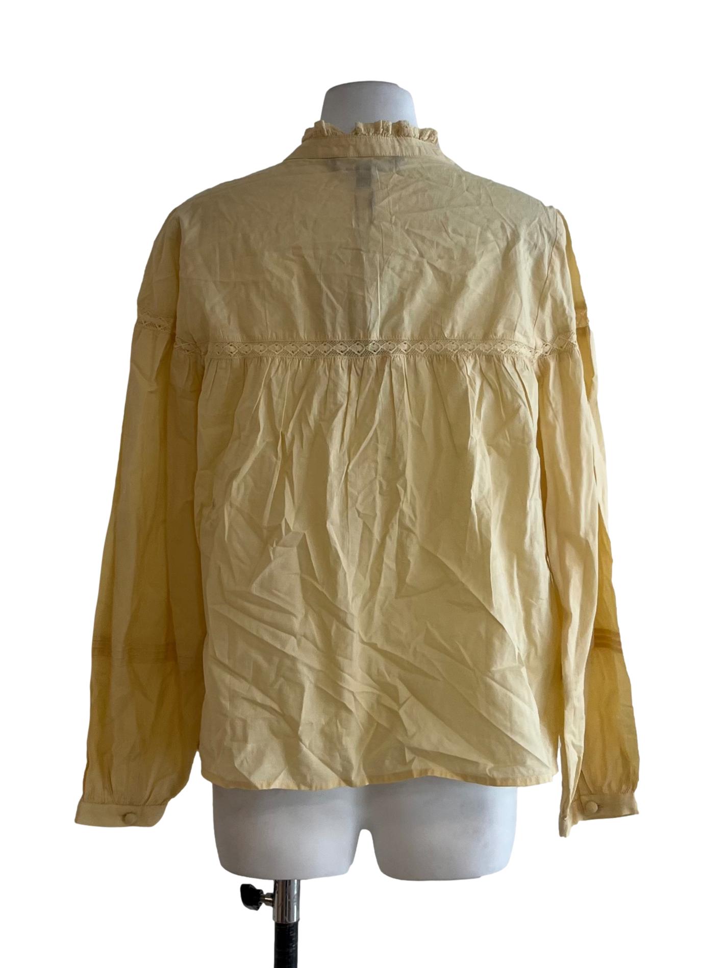 Parmesan Yellow Bib Collar Blouse