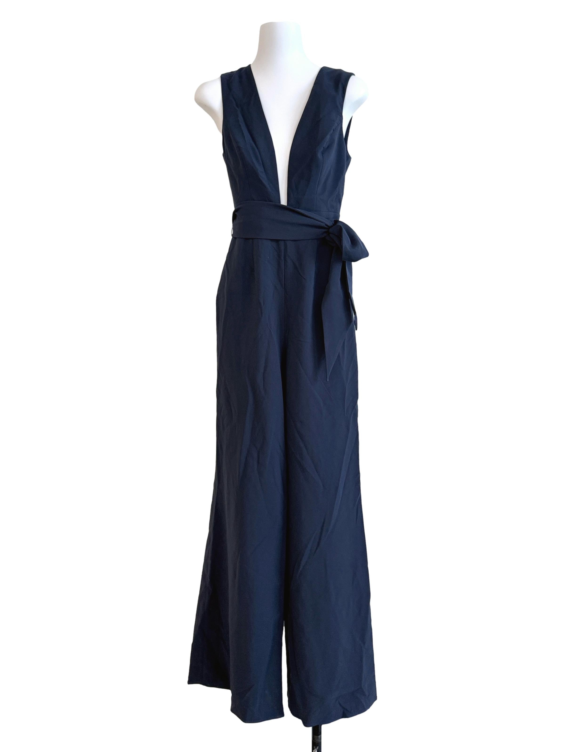 Navy Blue Sleeveless Jumpsuit