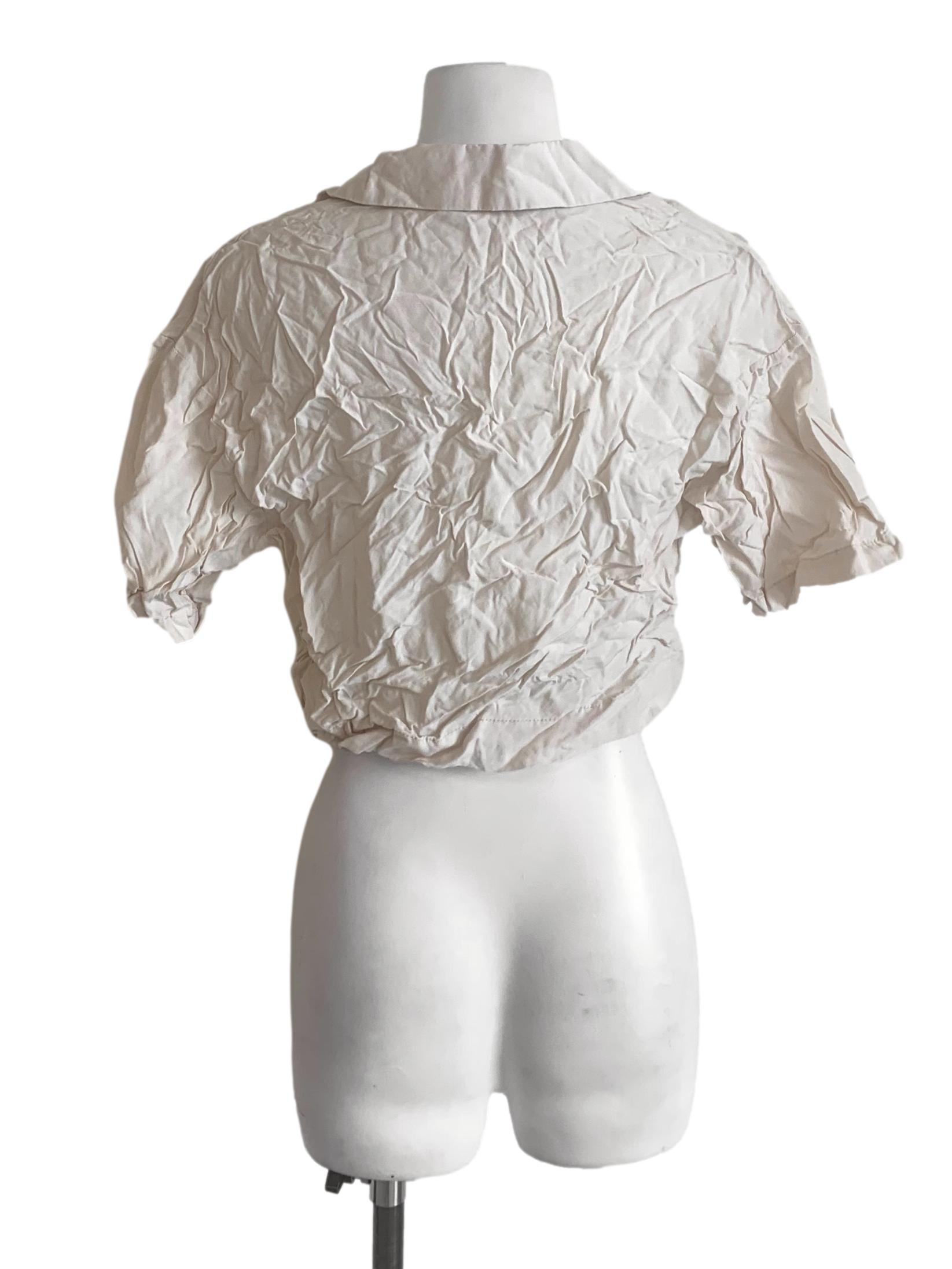 Eggnog Beige Collared Top TEM