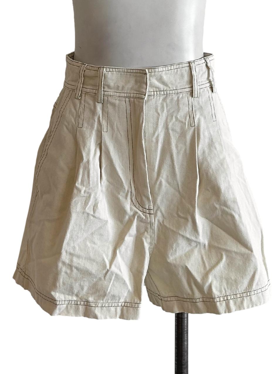 Contrast Stitch Cotton Shorts OSN