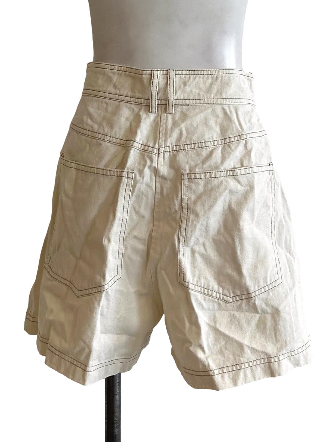 Contrast Stitch Cotton Shorts OSN