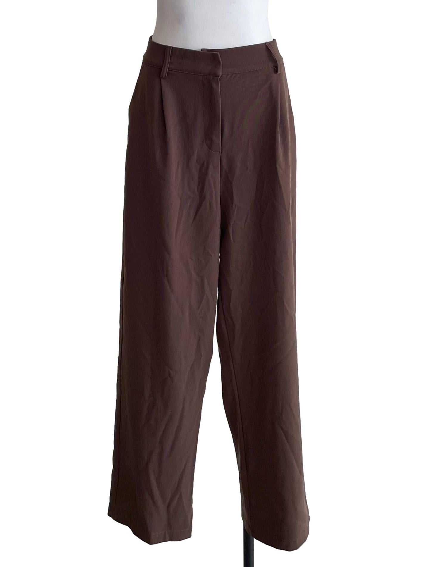 Coffee Brown Pleated Formal Pants TEM
