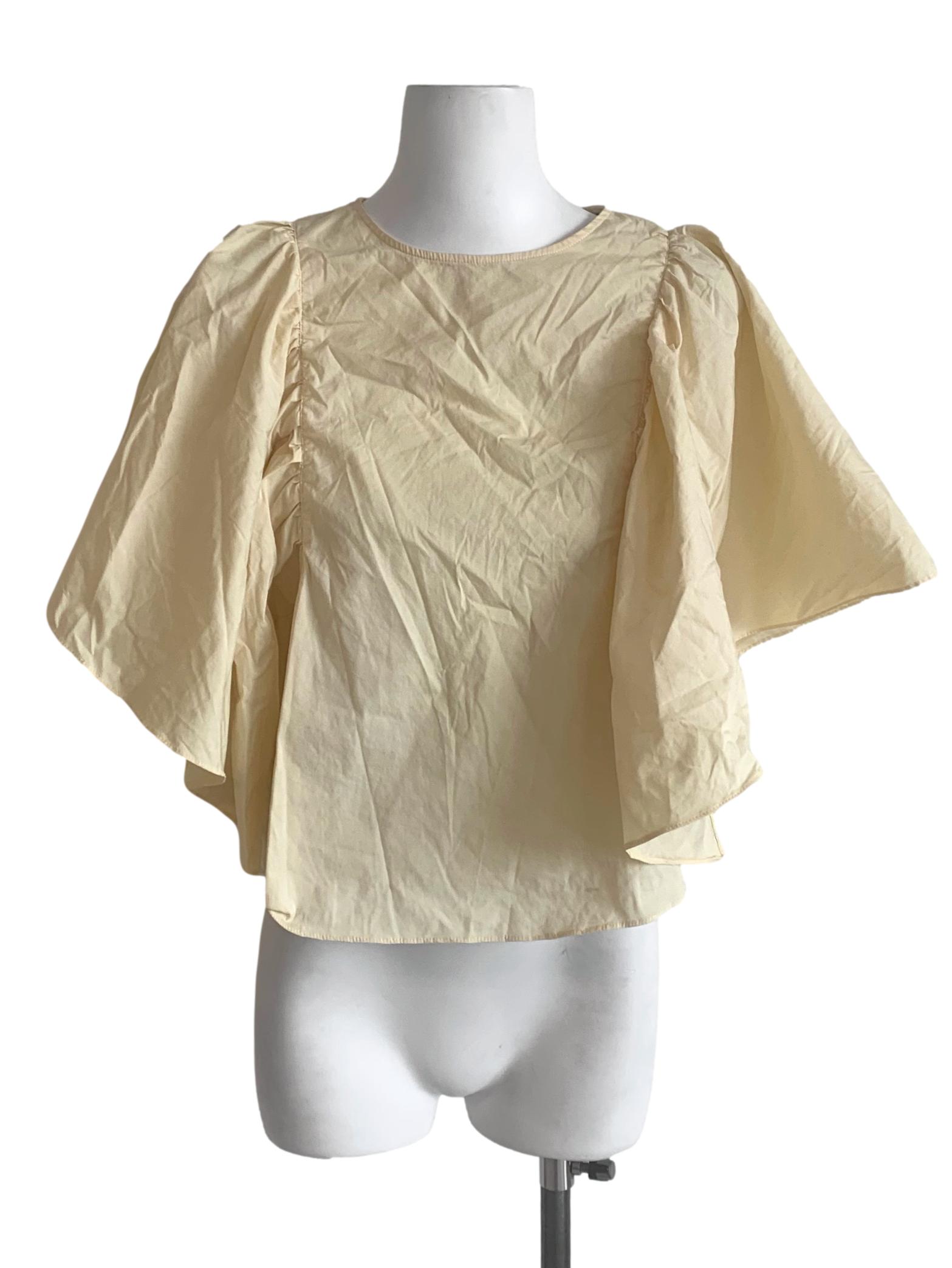 Daffodil Yellow Circular-Cap Sleeves Top