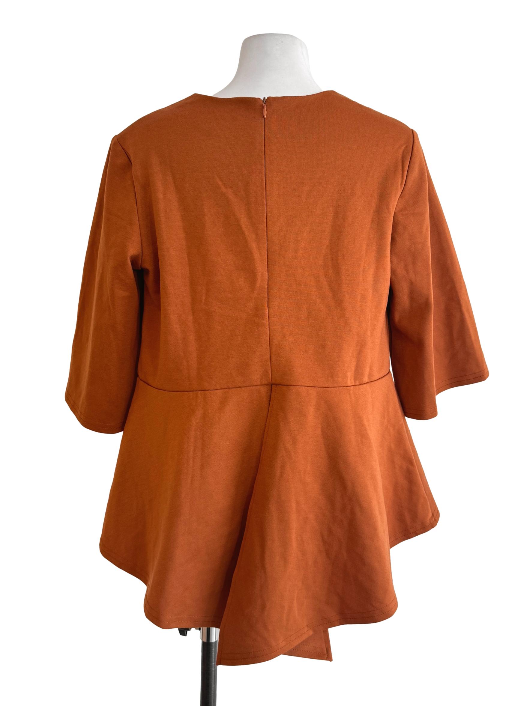 Cider Orange V Neck Blouse