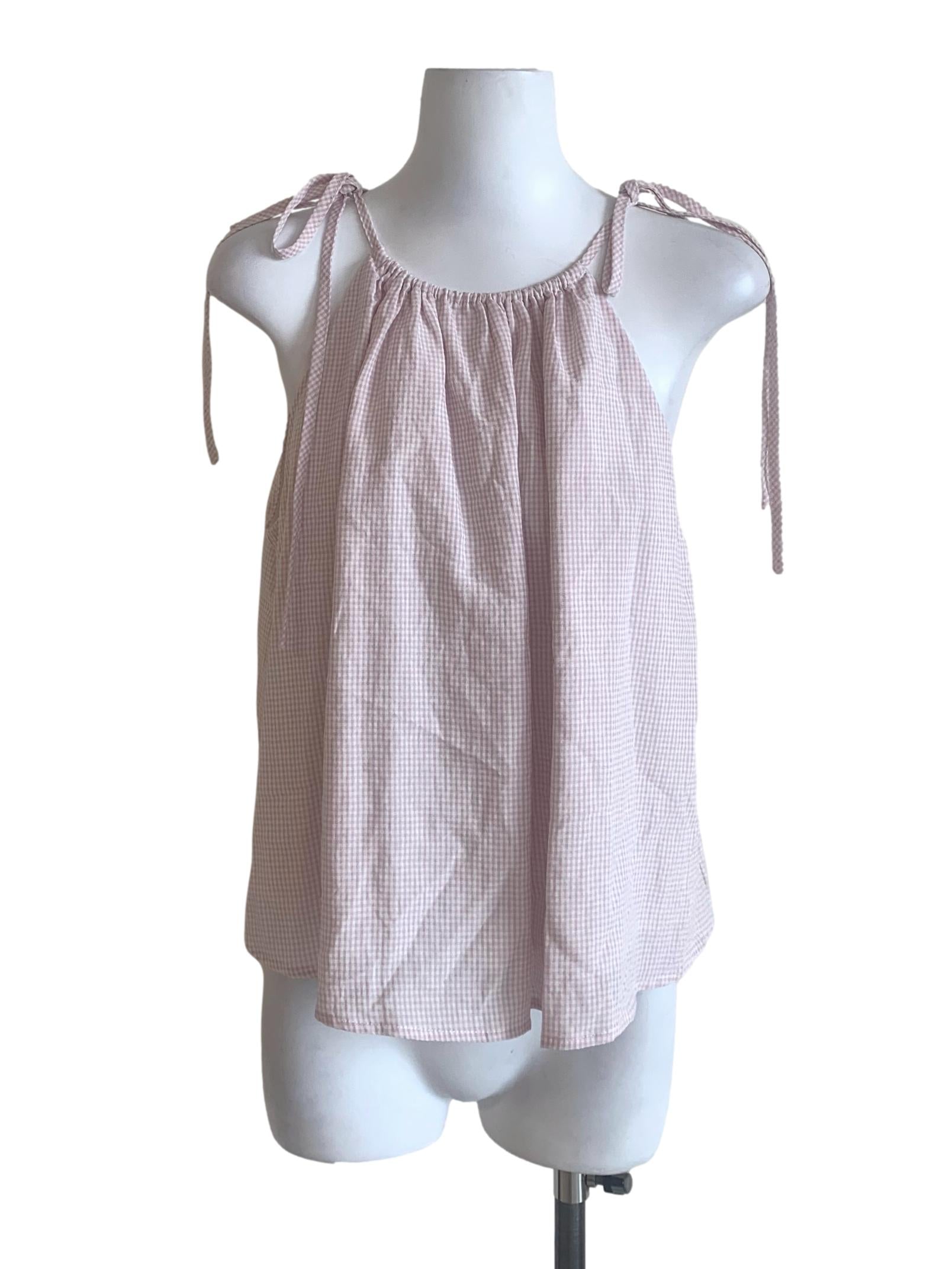 Periwinkle Purple Gingham Pattern Top
