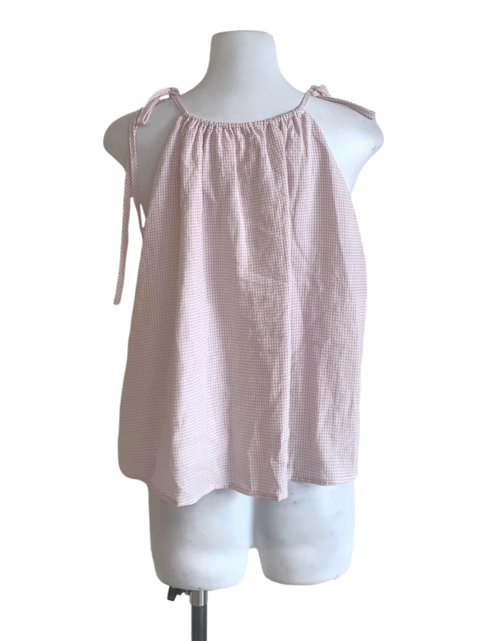 Periwinkle Purple Gingham Pattern Top