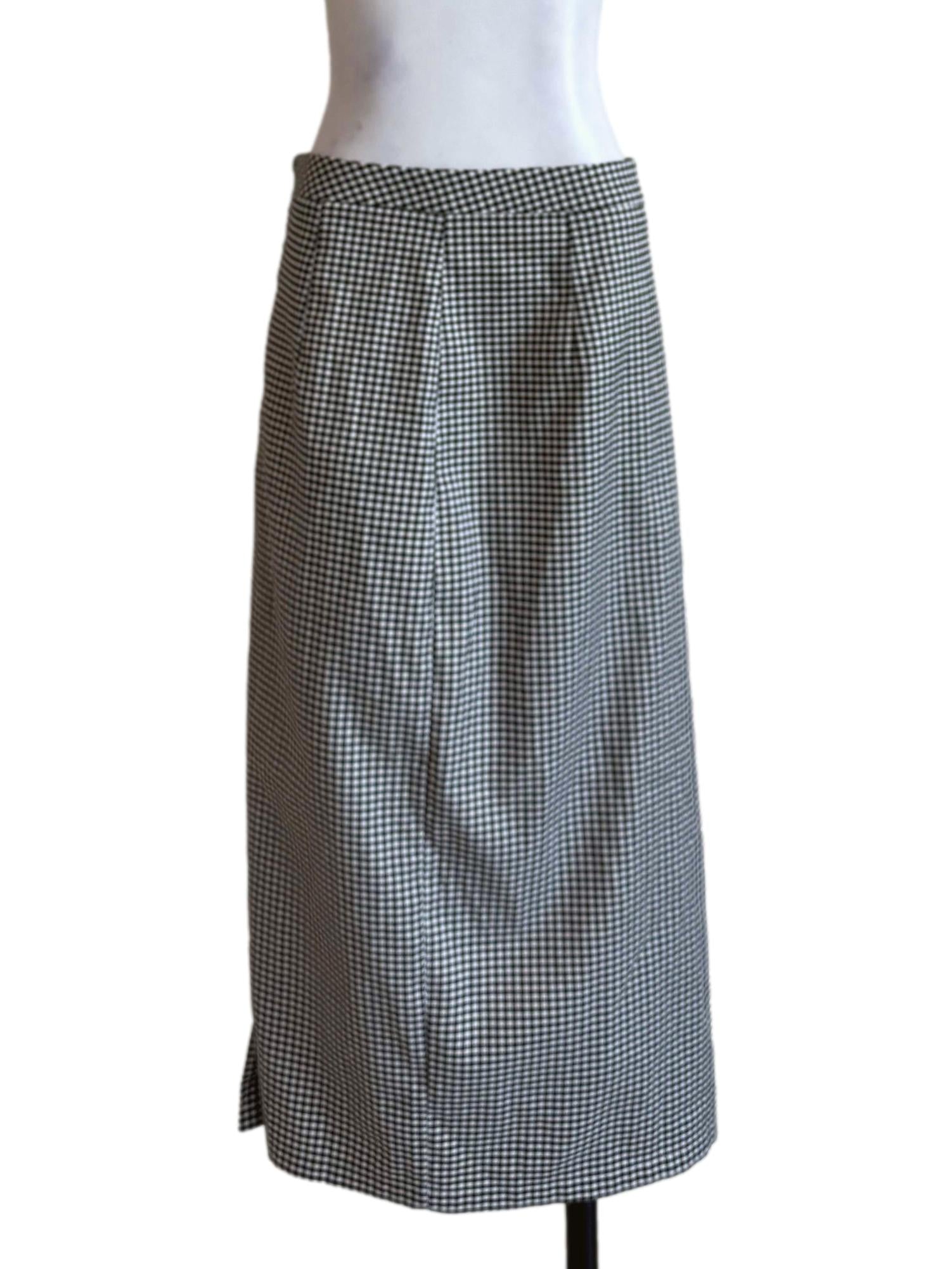 Checkered Pencil Cut Skirt