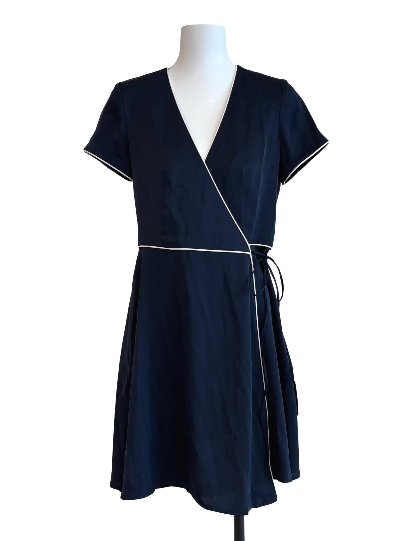 Eloise Wrap Dress In Navy CSN