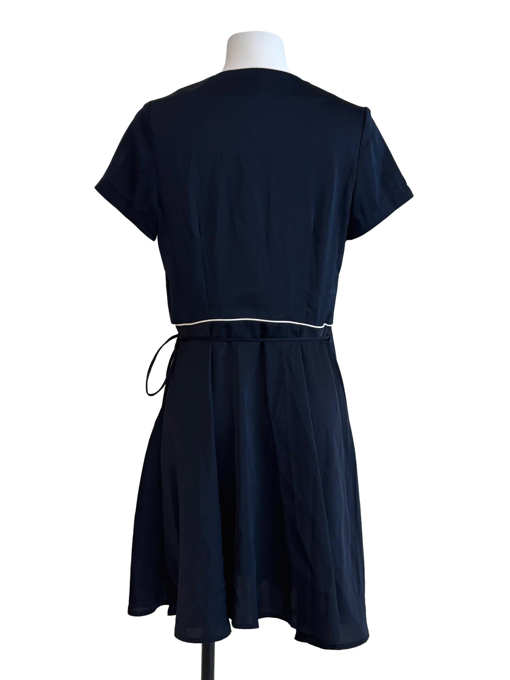 Eloise Wrap Dress In Navy CSN