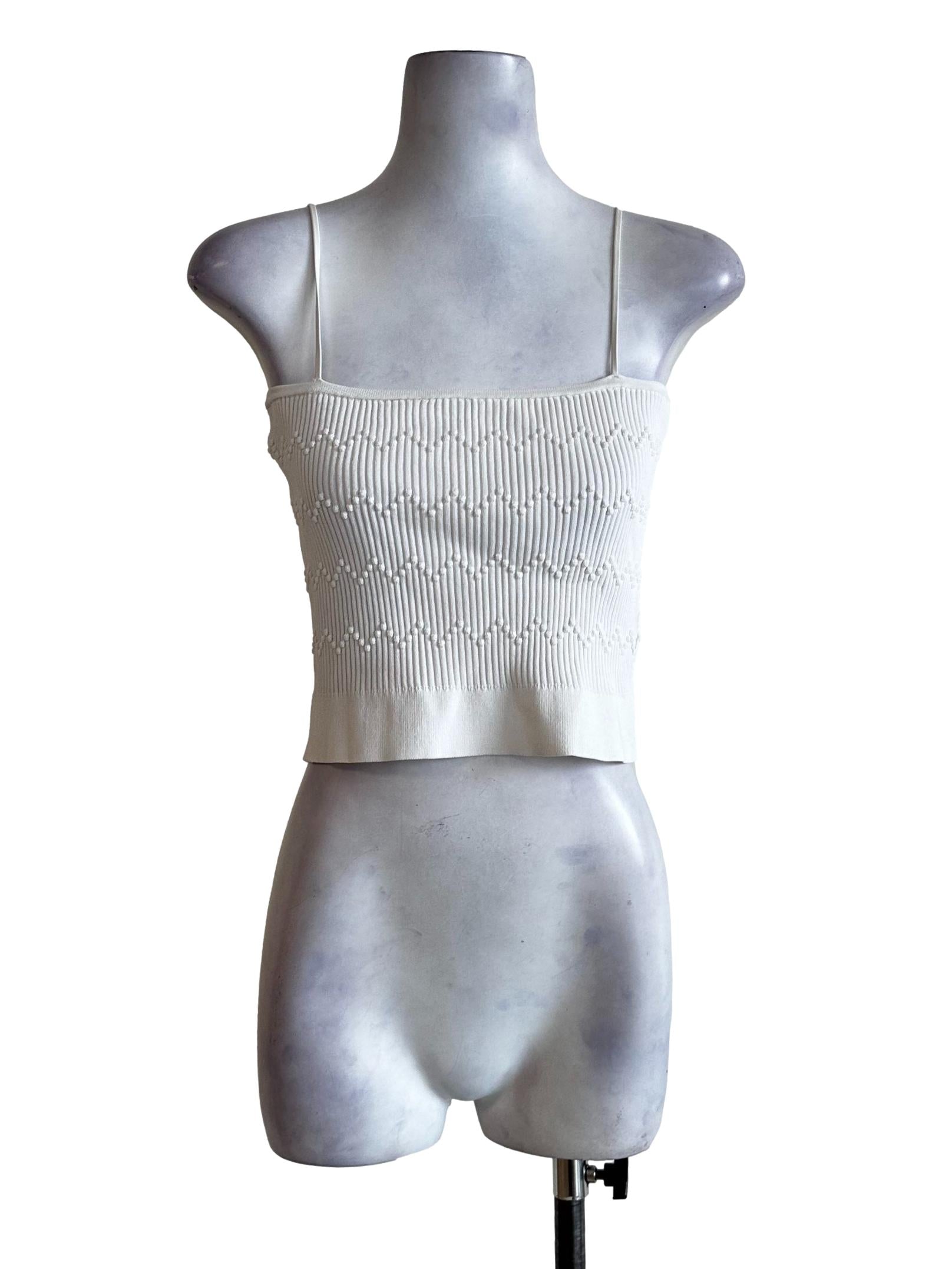 Daisy White Embroidered Sleeveless Top