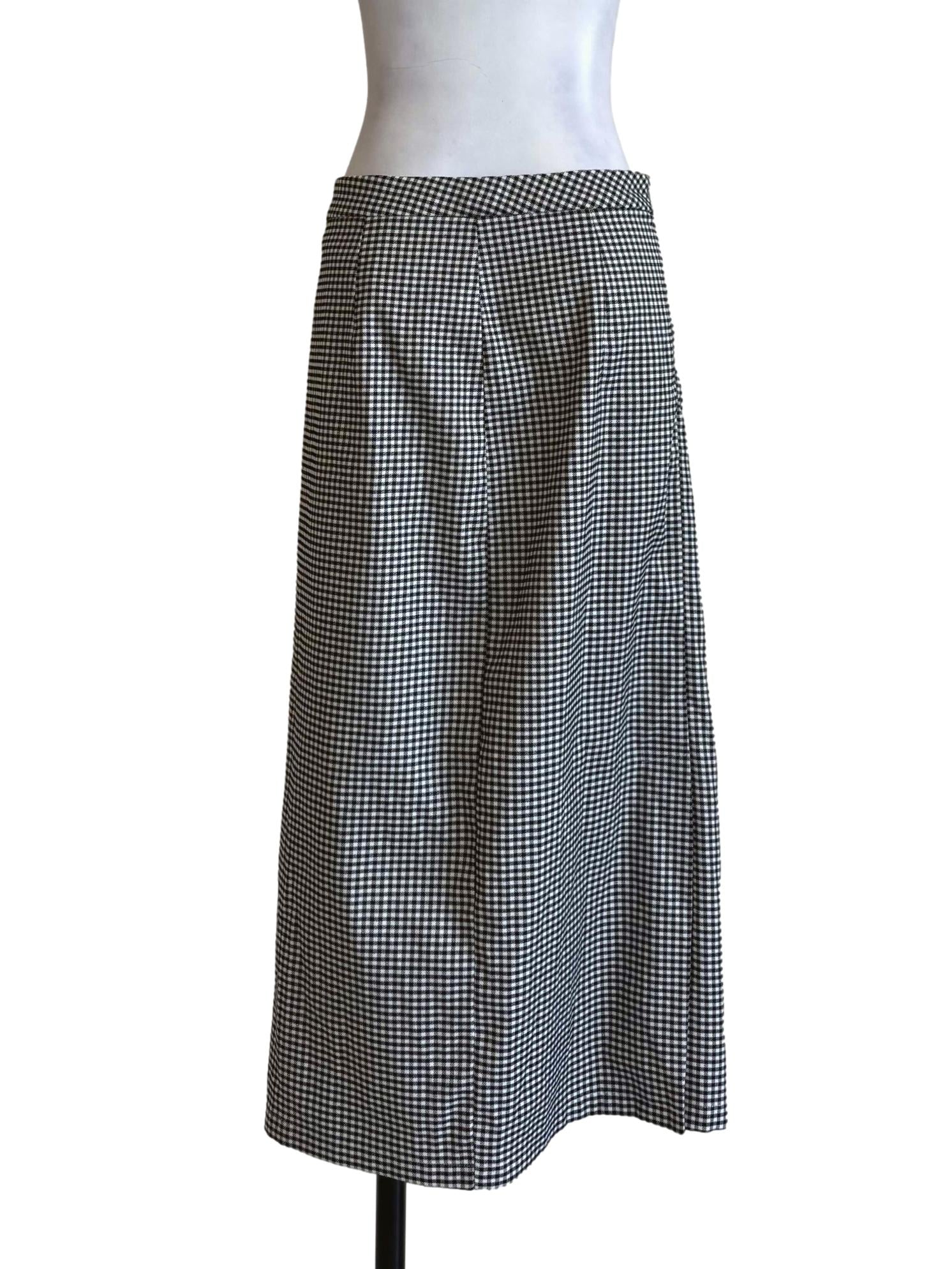 Checkered Pencil Cut Skirt