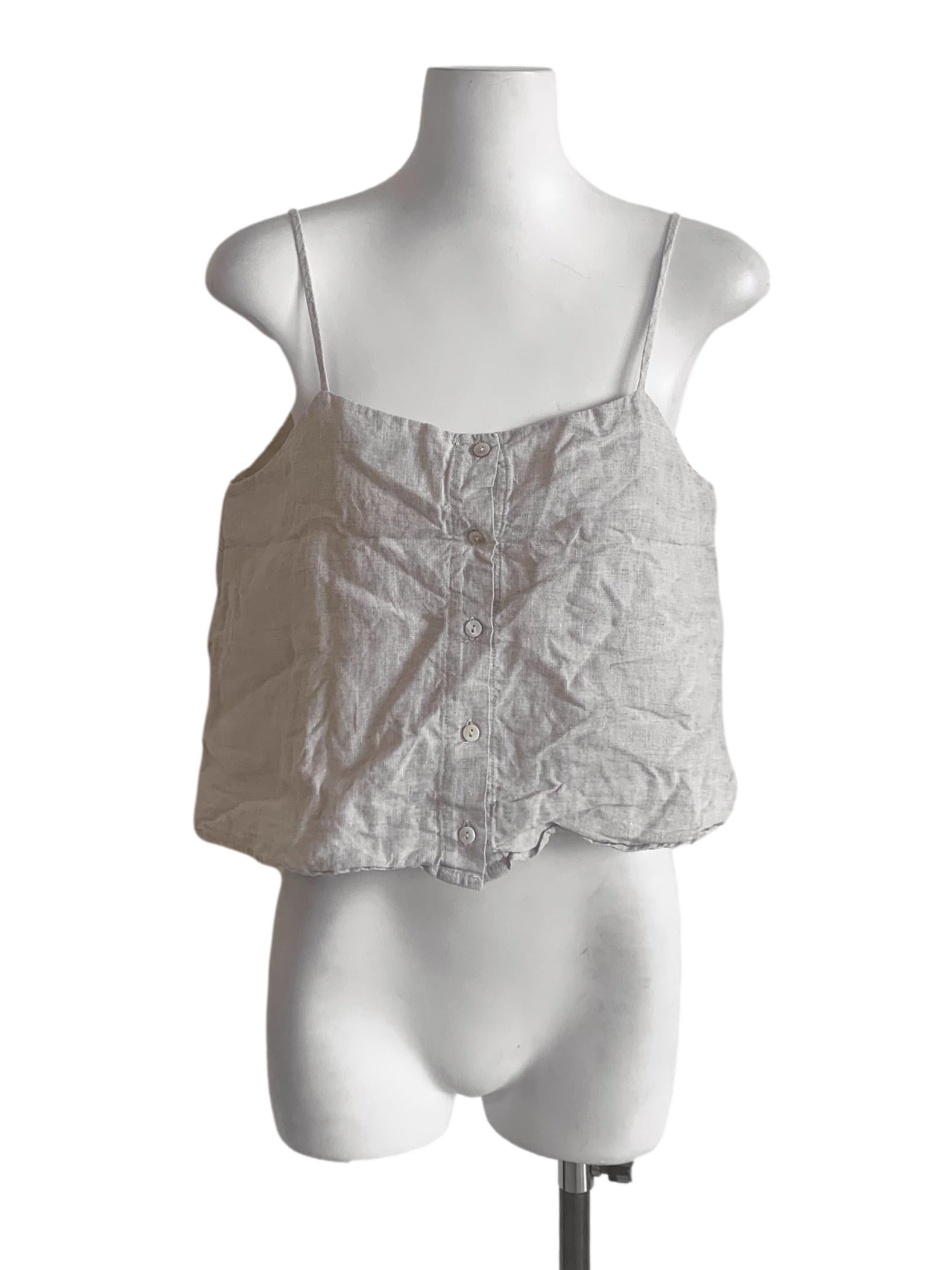 Bone Beige Spaghetti Strap Top TEM