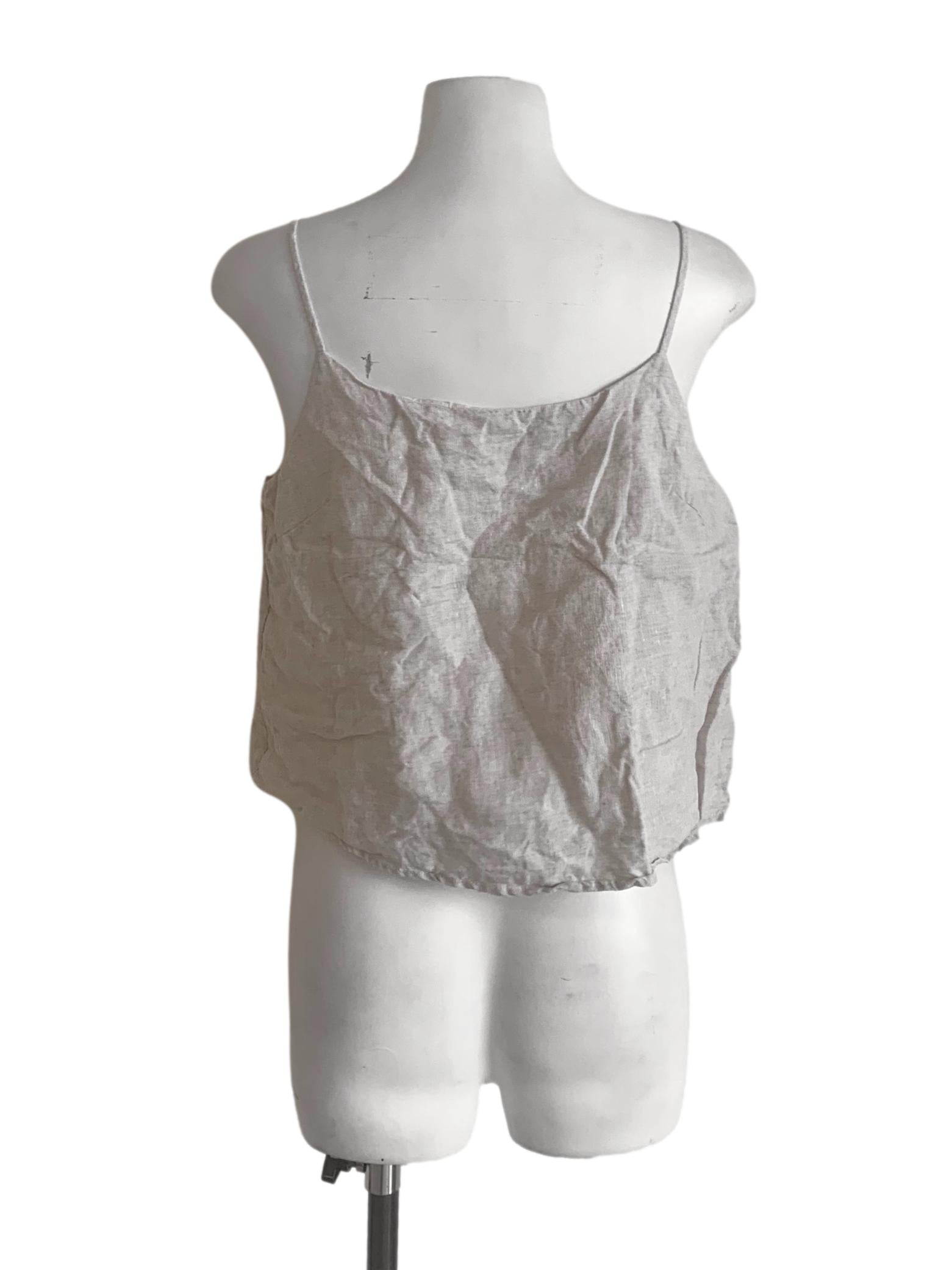 Bone Beige Spaghetti Strap Top TEM