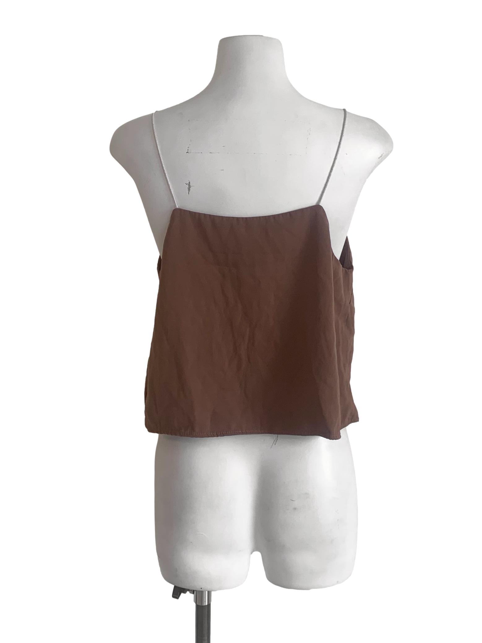 Pecan Brown Spaghetti Strap Top TEM