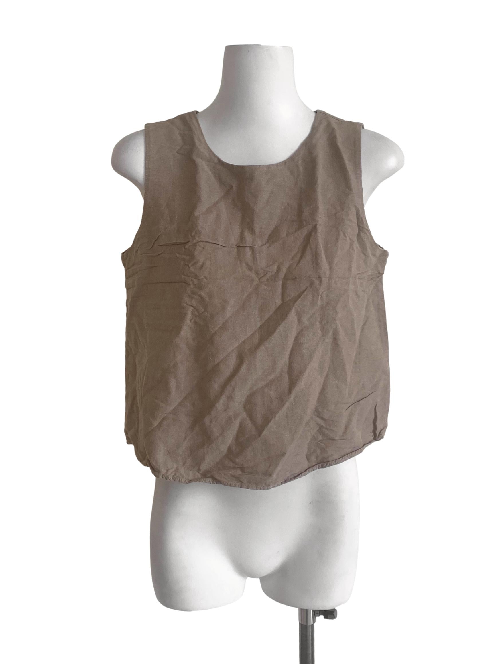 Peanut Brown Round Neck Top TEM