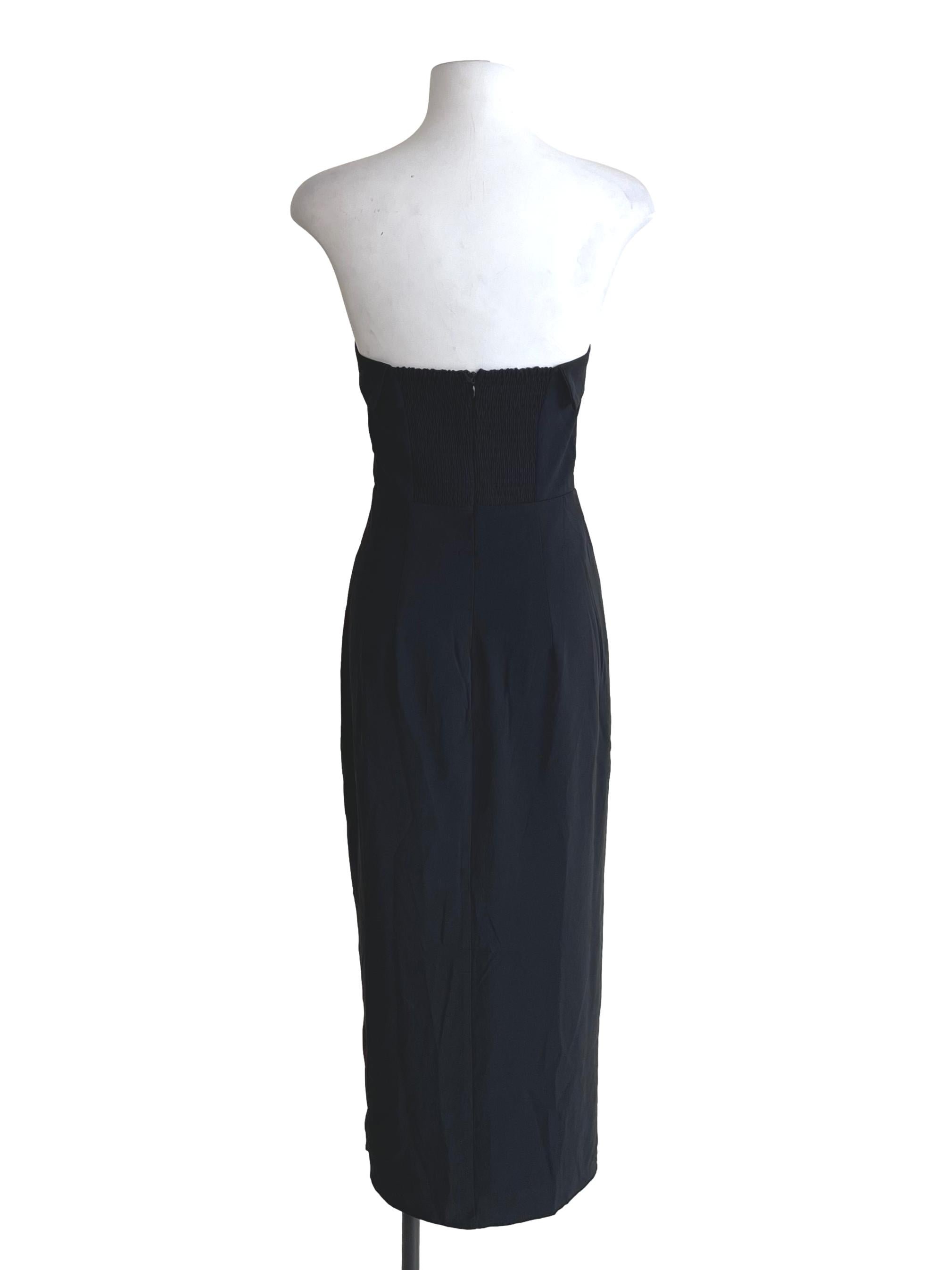 Black Strapless Slip Dress TTR
