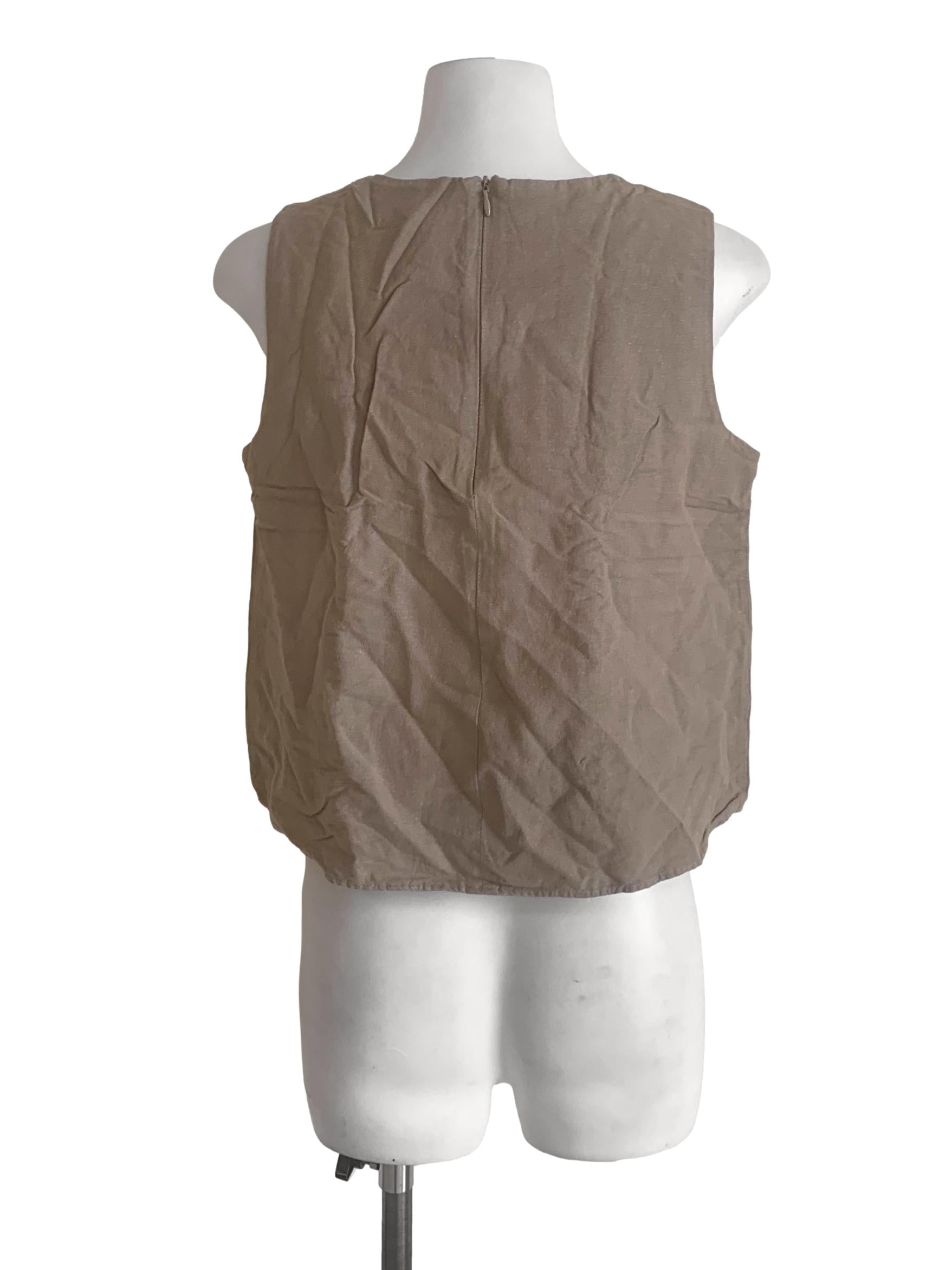 Peanut Brown Round Neck Top TEM