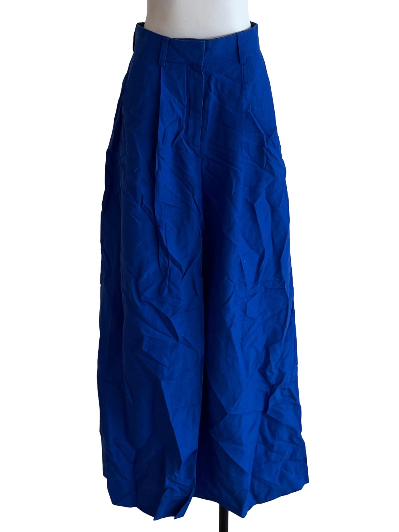 Cobalt Blue High-Waisted Formal Pants