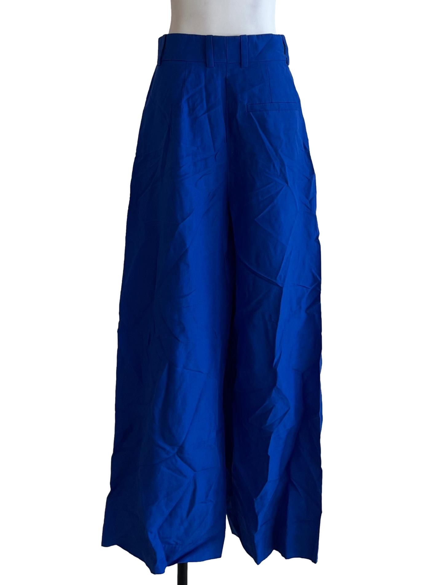Cobalt Blue High-Waisted Formal Pants