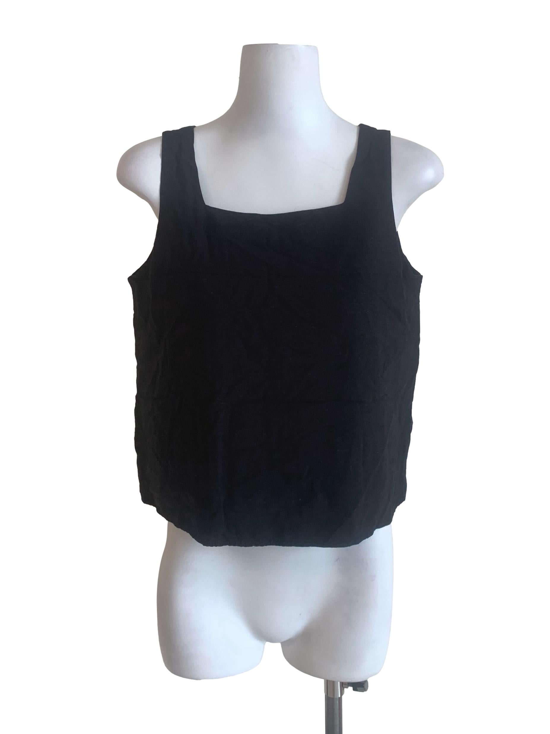 Coal Black Sleeveless Top TEM