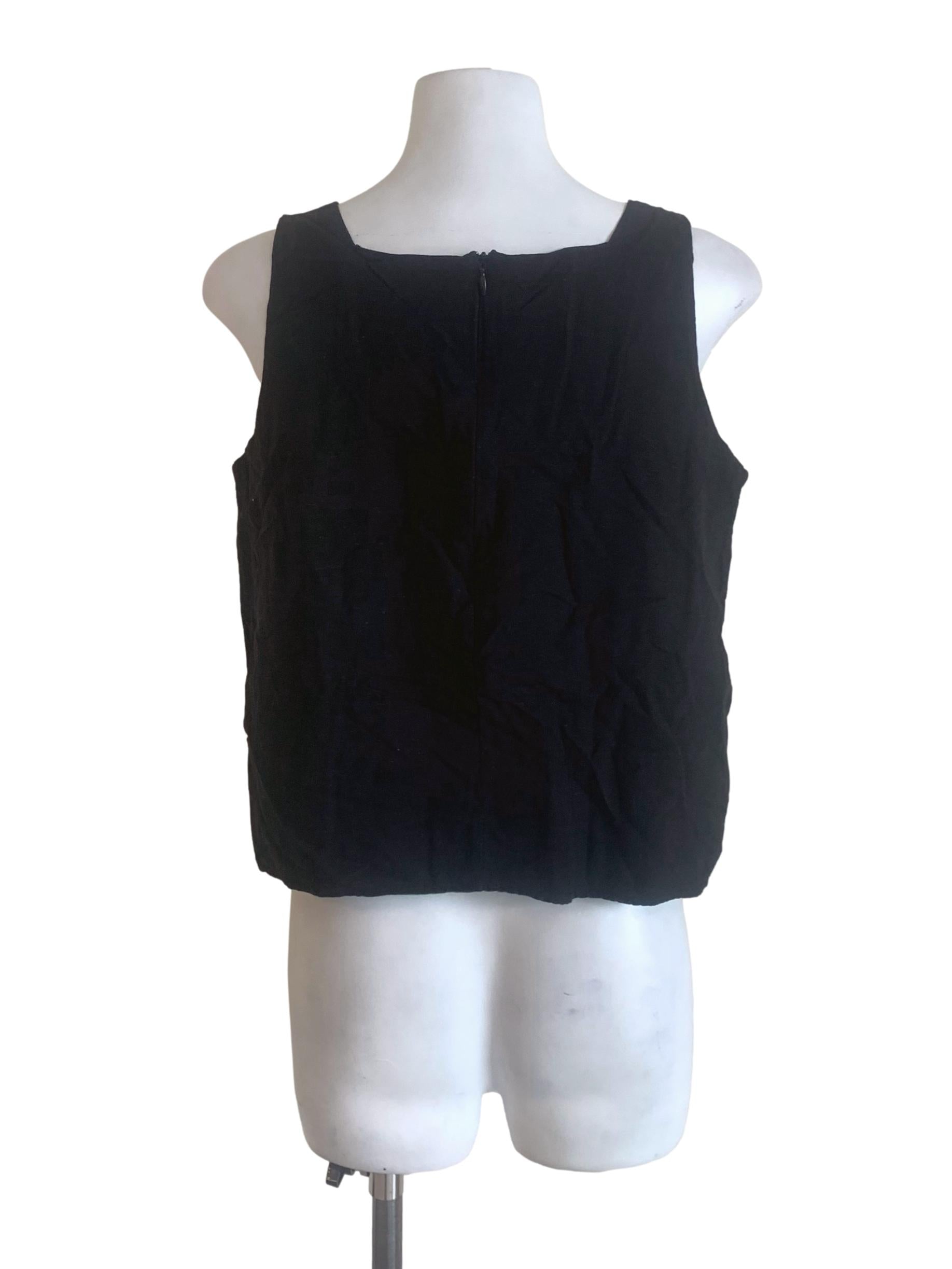 Coal Black Sleeveless Top TEM