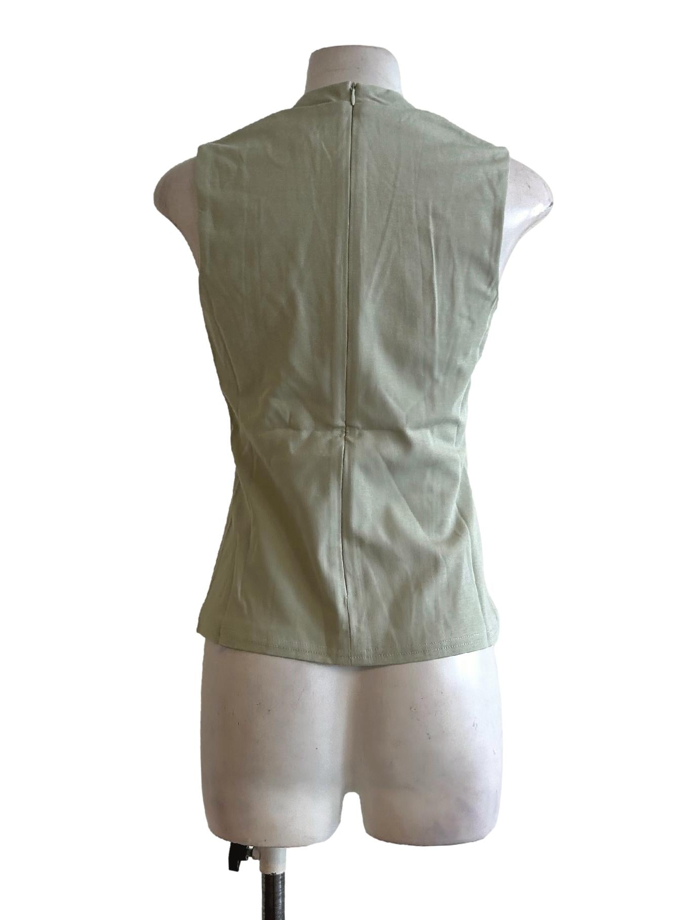 Olive Green Sleeveless Top OSN